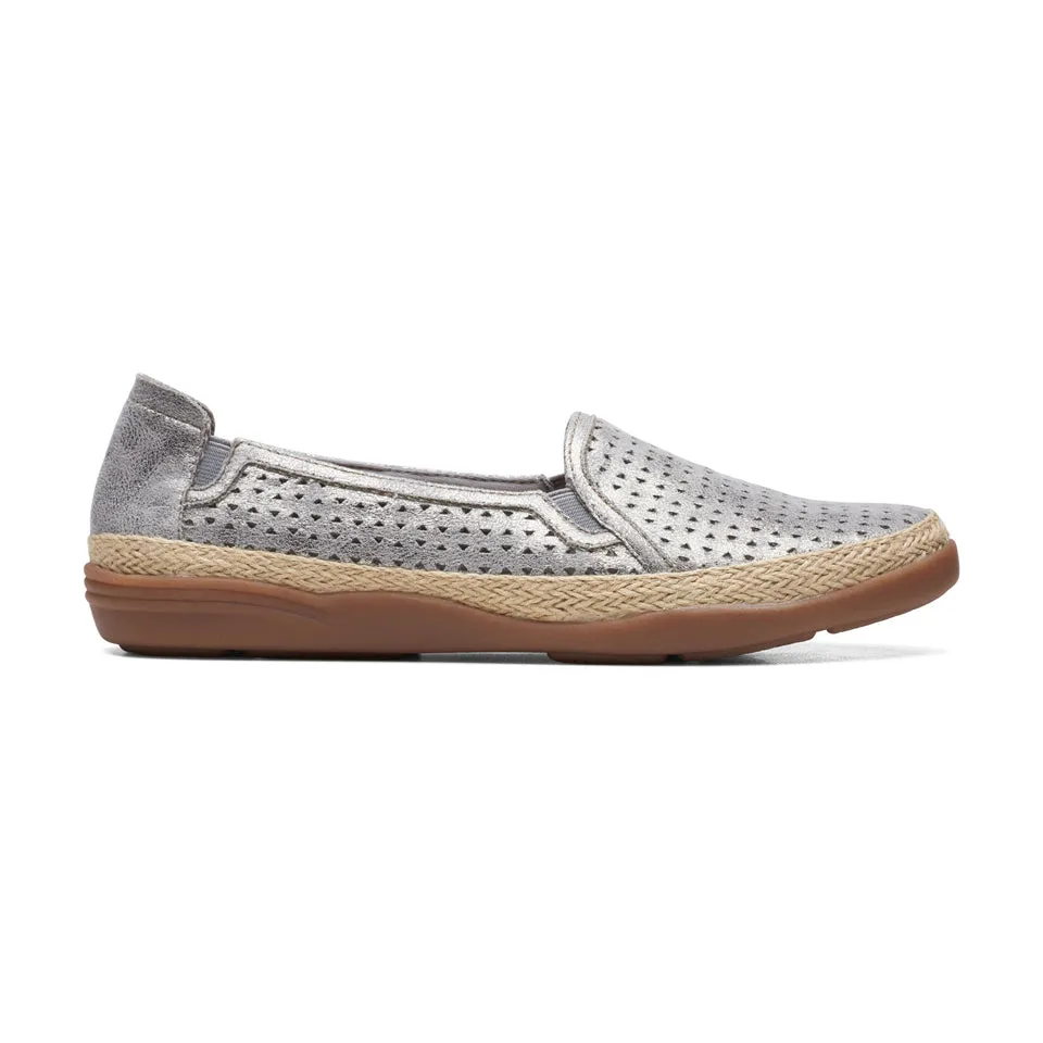 Clarks Women's Elaina Ruby White | Pewter Leather