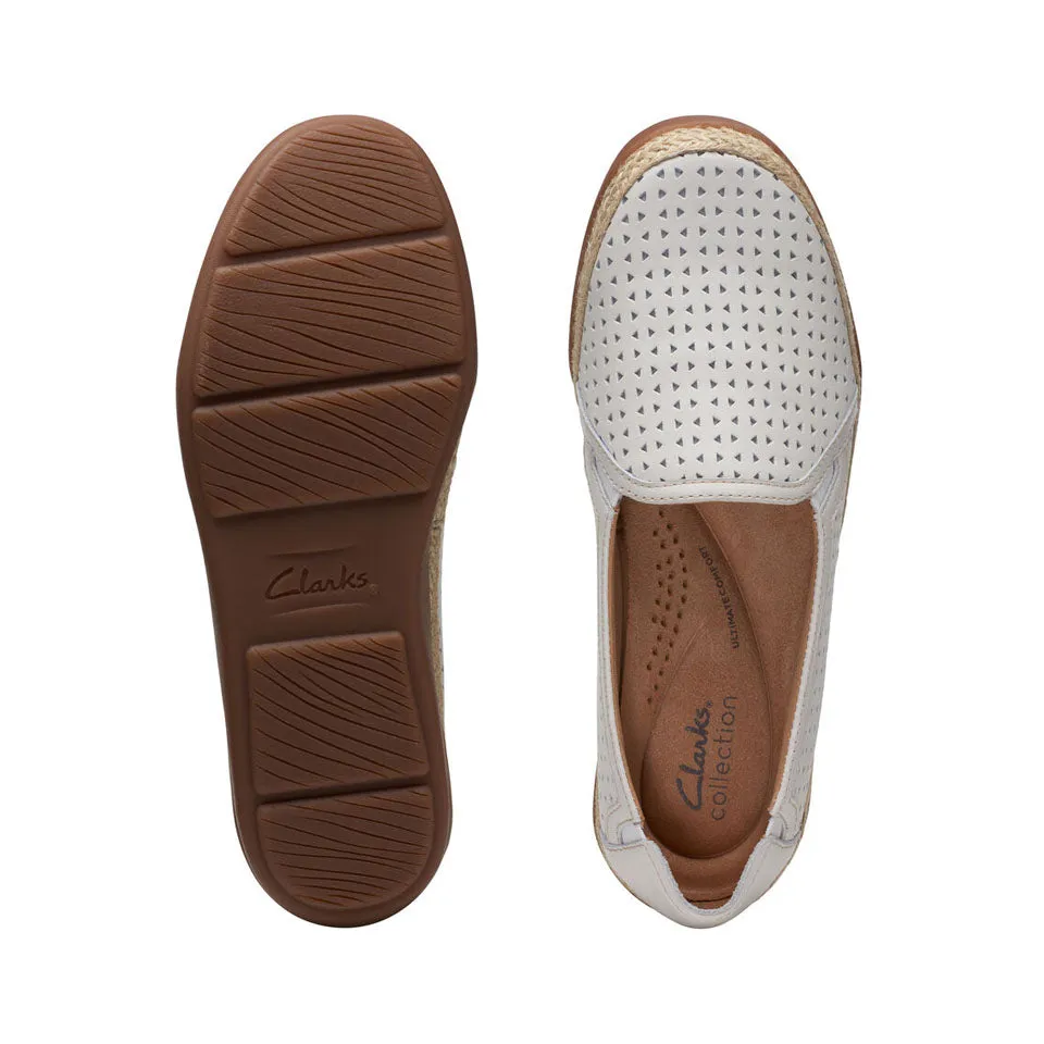 Clarks Women's Elaina Ruby White | Pewter Leather