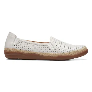 Clarks Women's Elaina Ruby White | Pewter Leather