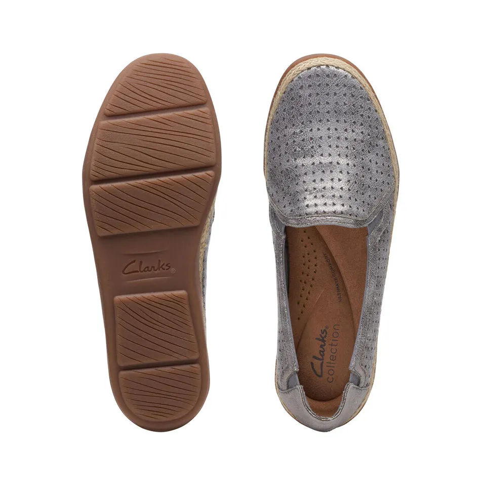 Clarks Women's Elaina Ruby White | Pewter Leather