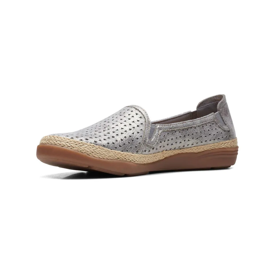 Clarks Women's Elaina Ruby White | Pewter Leather