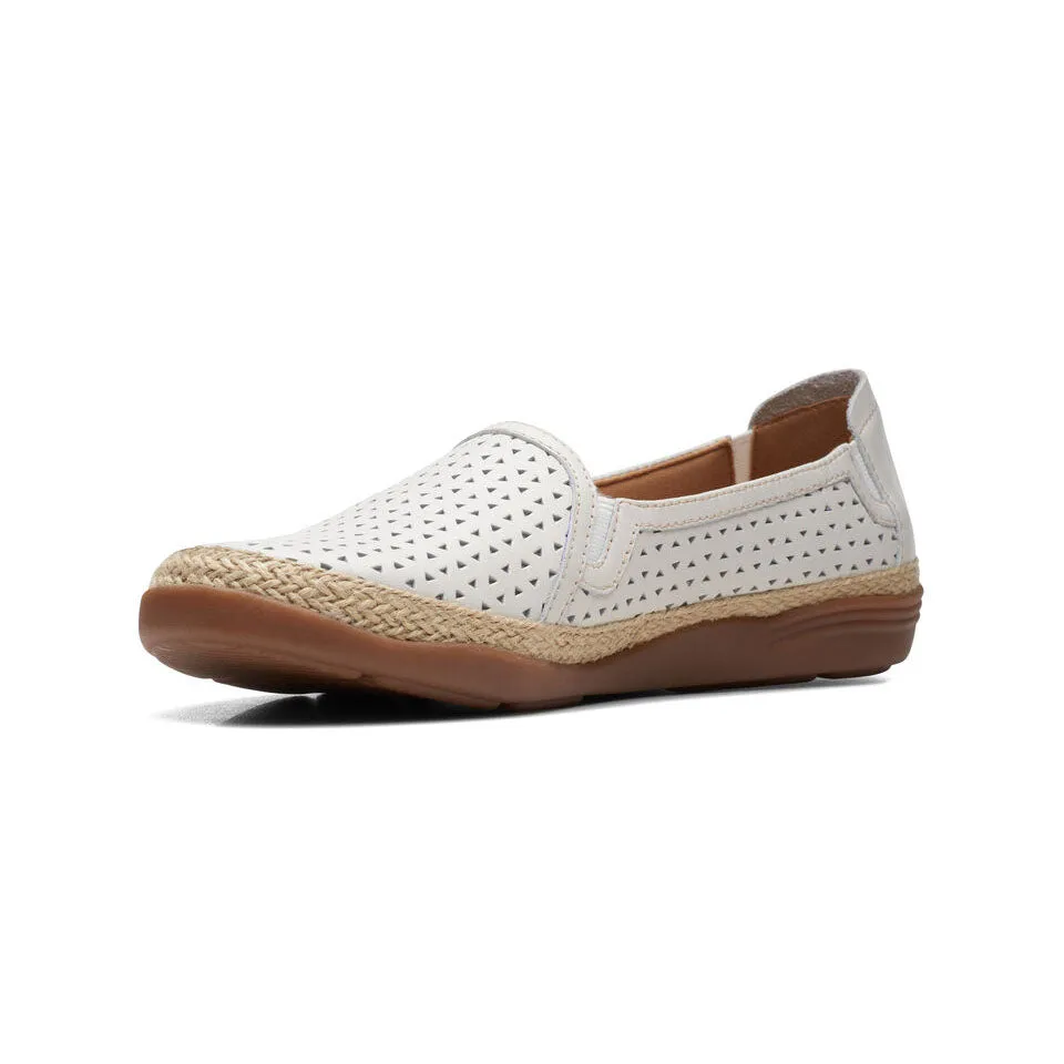 Clarks Women's Elaina Ruby White | Pewter Leather