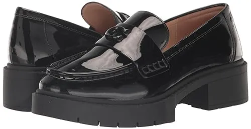 COACH Women's Flats Leah Loafer in Patent Leather, Color Black Patent, Size 6