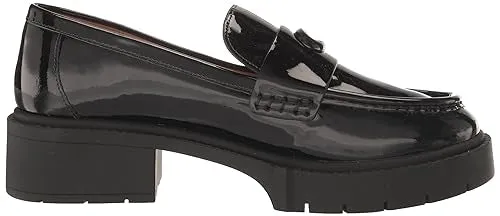 COACH Women's Flats Leah Loafer in Patent Leather, Color Black Patent, Size 6
