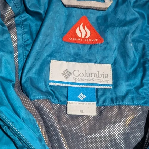 Columbia Omni Heat Blue Camo Full Zip Up Winter Jacket Men’s XL