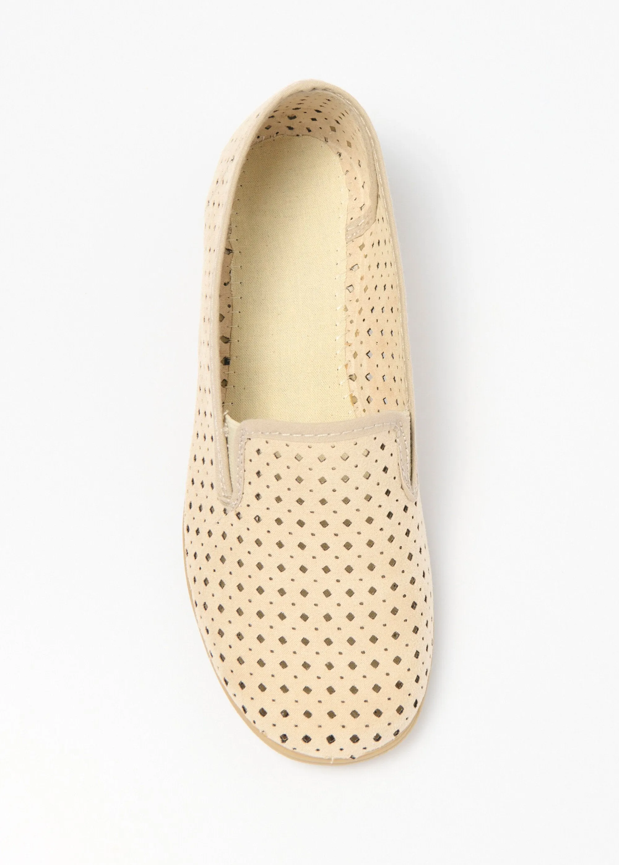 Comfort width perforated elasticated loafers