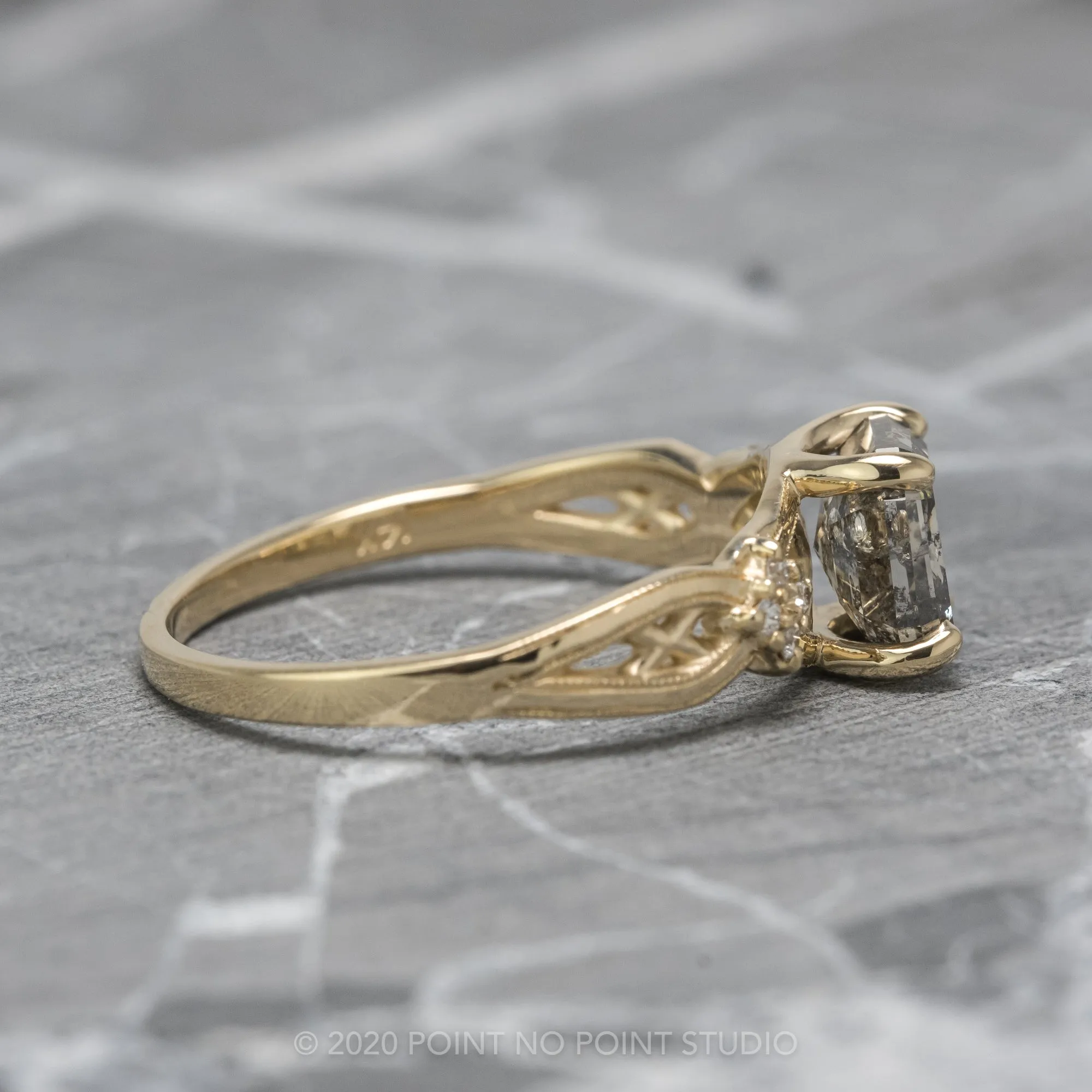 Custom Asscher Diamond Woven Engagement Ring