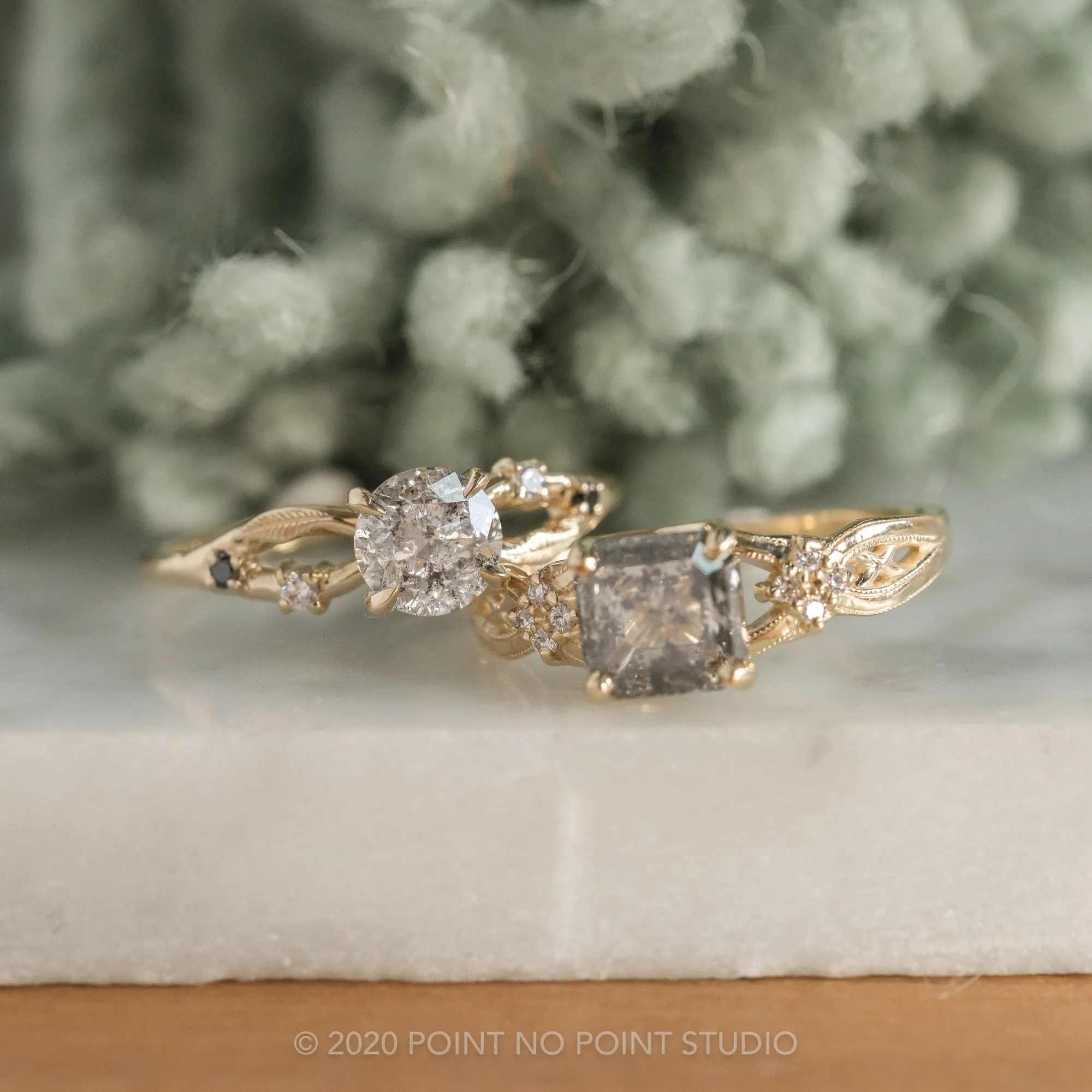 Custom Asscher Diamond Woven Engagement Ring