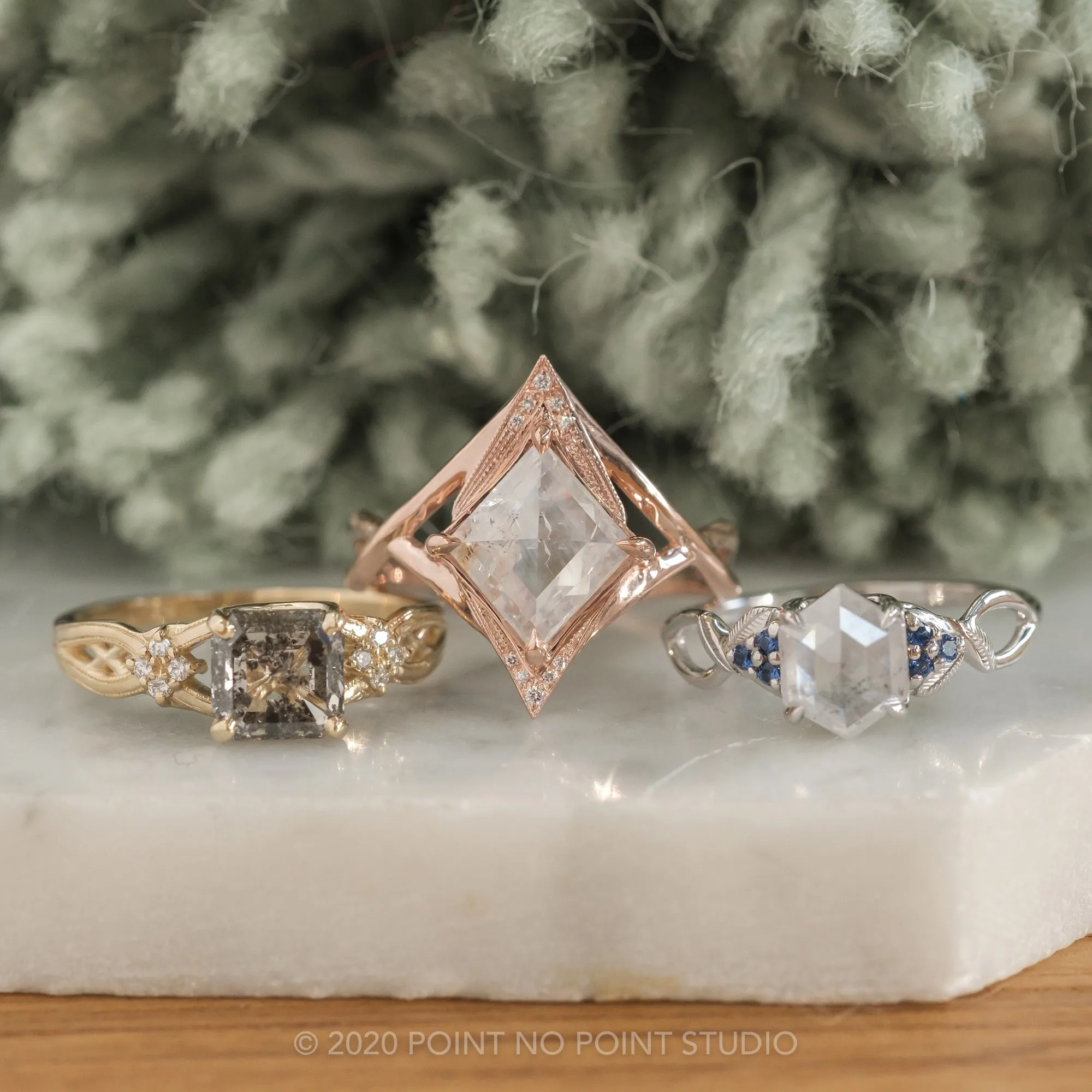 Custom Asscher Diamond Woven Engagement Ring