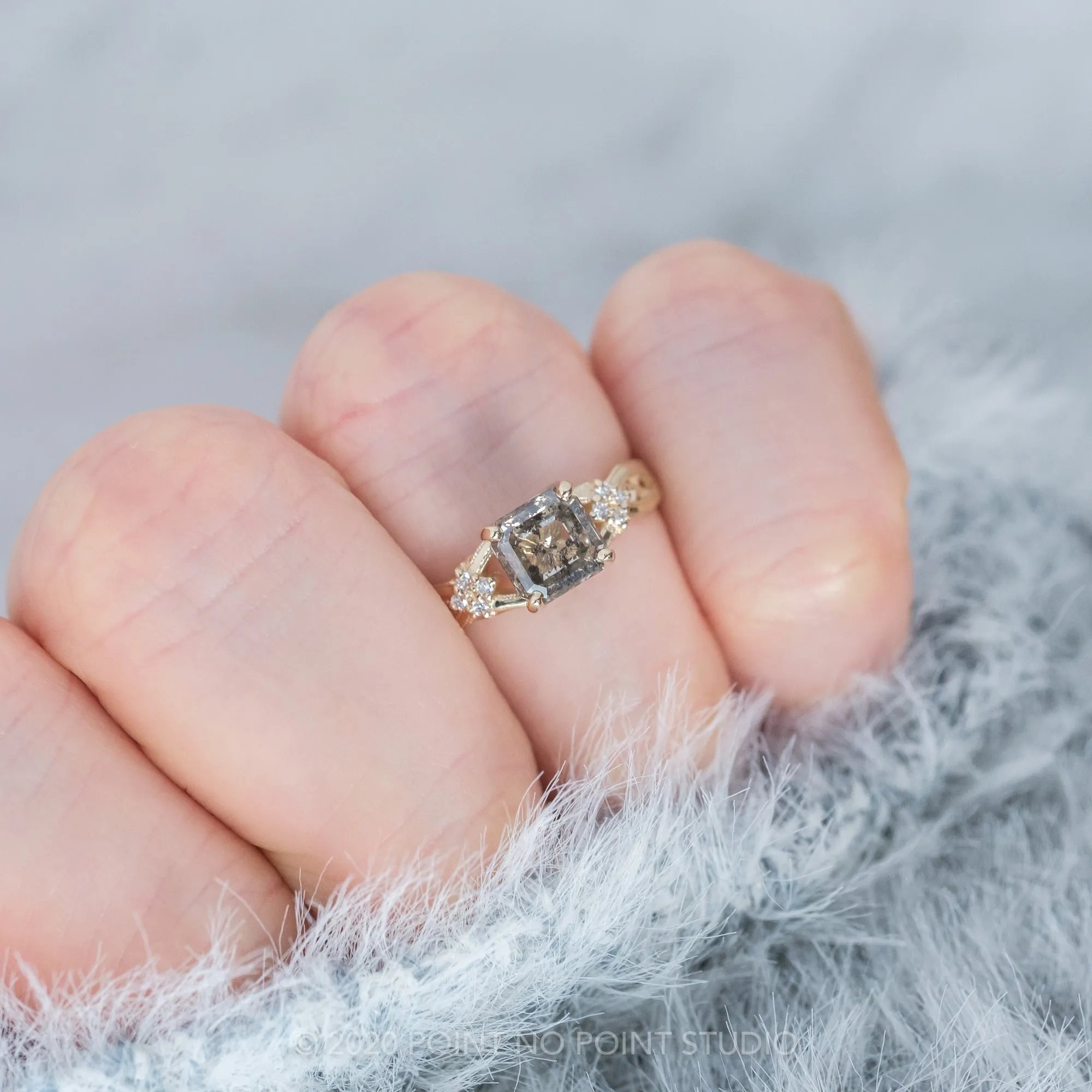 Custom Asscher Diamond Woven Engagement Ring