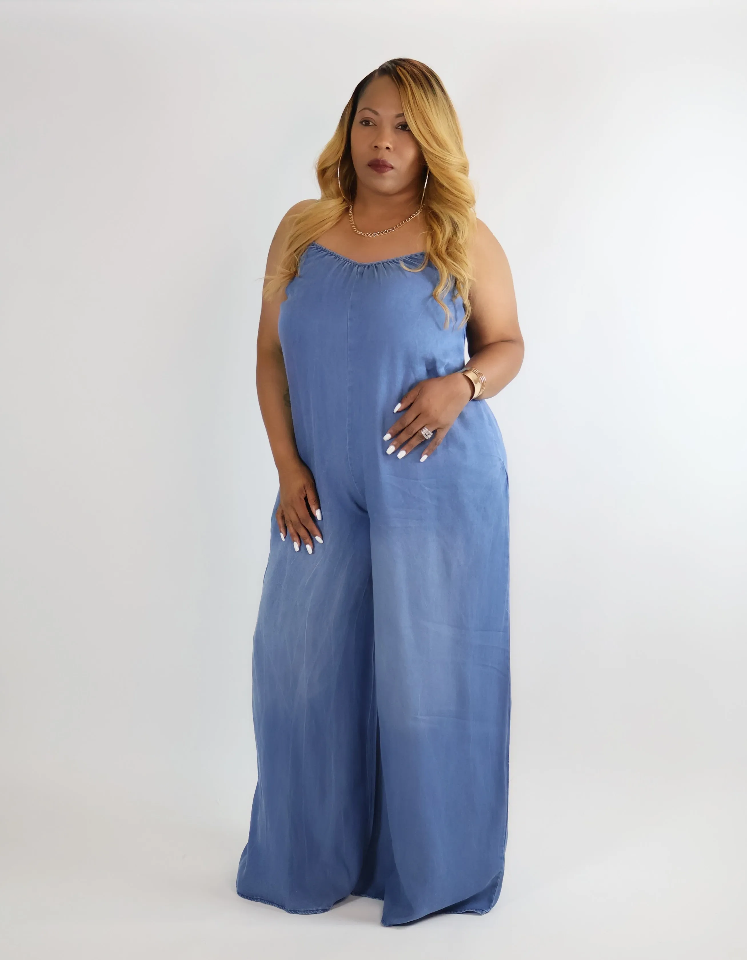 DENIM DREAM WIDE-LEG JUMPSUIT