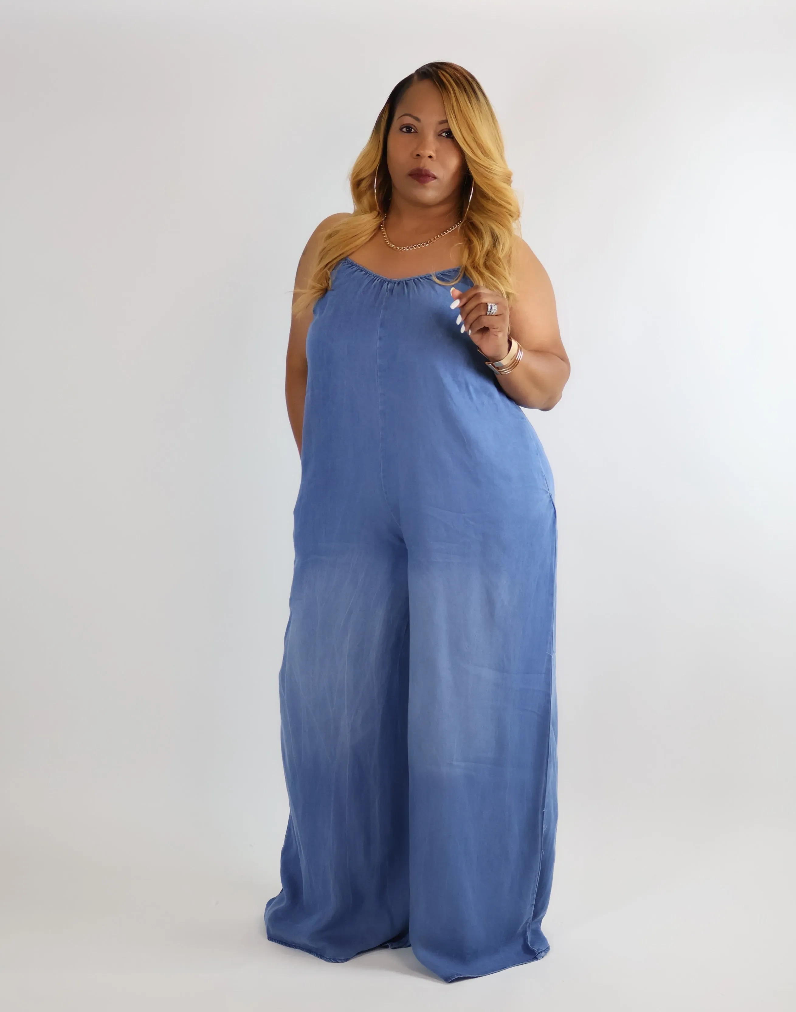 DENIM DREAM WIDE-LEG JUMPSUIT