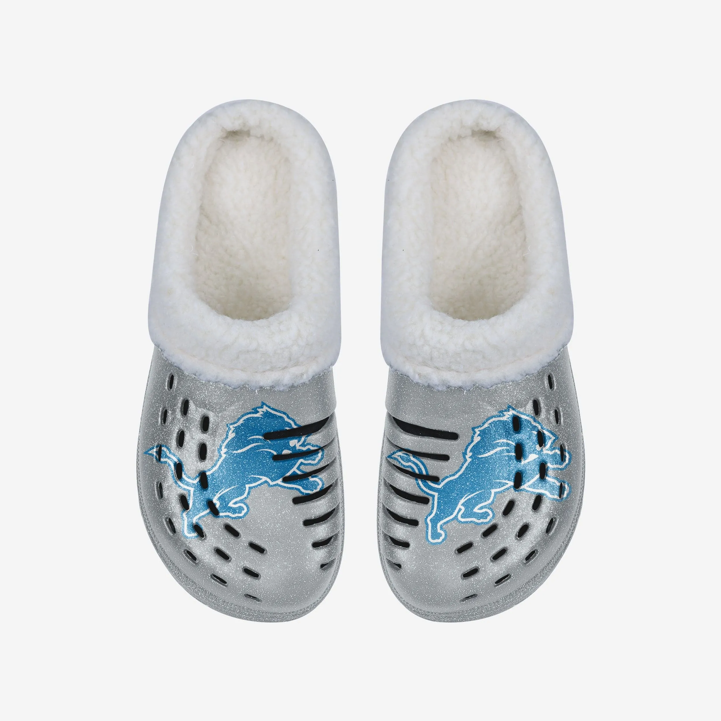 Detroit Lions Womens Sherpa Lined Glitter Clog