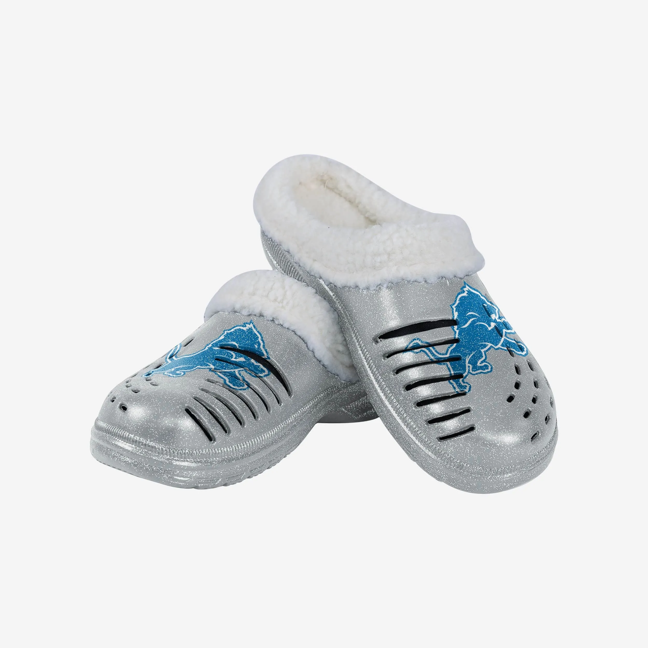 Detroit Lions Womens Sherpa Lined Glitter Clog