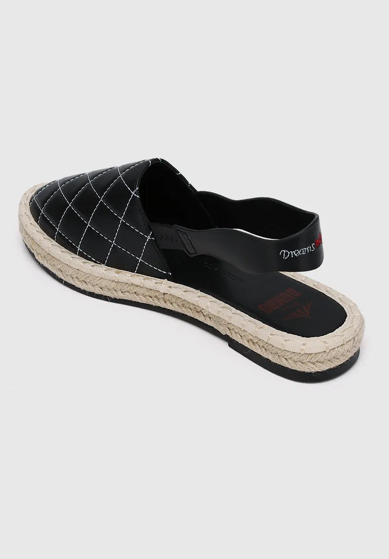 Disney Dumbo Dreams Take Flight Rounded Toe Slip Ons & Espadrilles (Black)