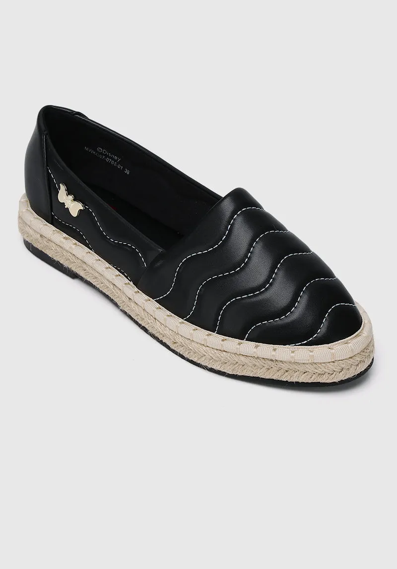 Disney Dumbo Little Side Kick Rounded Toe Slip Ons & Espadrilles (Black)