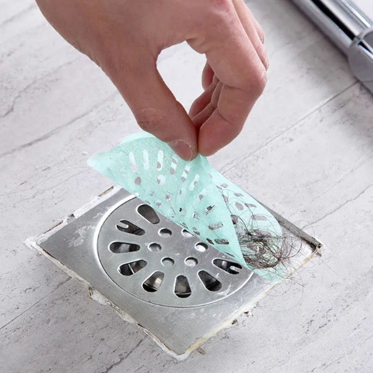 Disposable Floor Drain Stickers - Hair Filter Stickers for Sinks | Prevent Clogged Pipes and Debris Blockage | Anti-Blocking Drain Filters