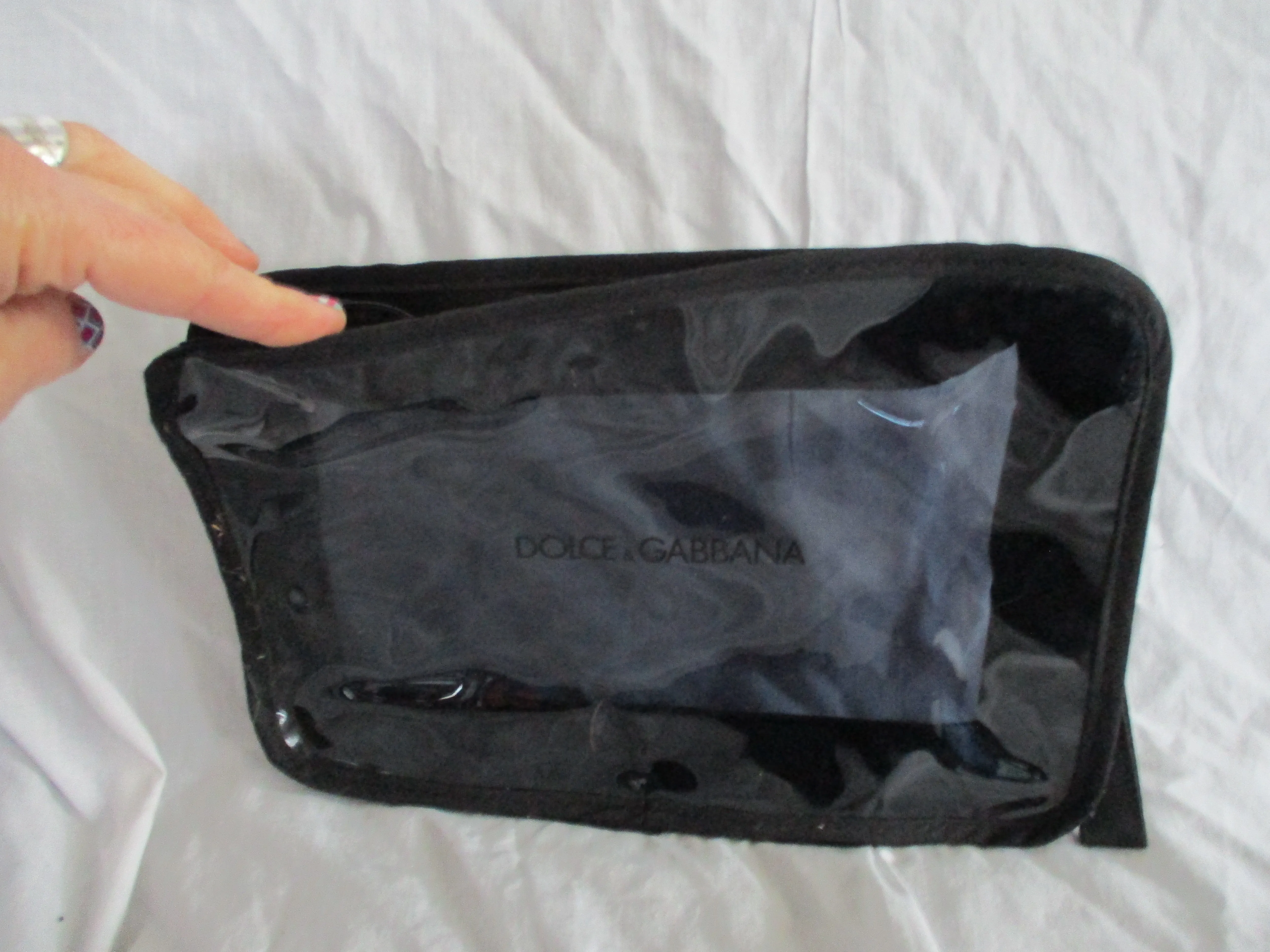 DOLCE & GABBANA COSMETICS CASE Bag Purse BLACK Makeup Organizer