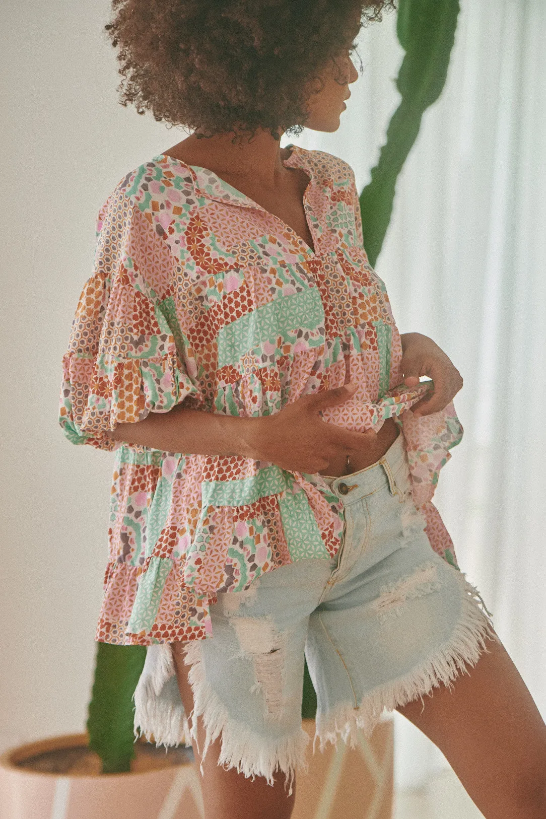 Dusty Print Adia Top
