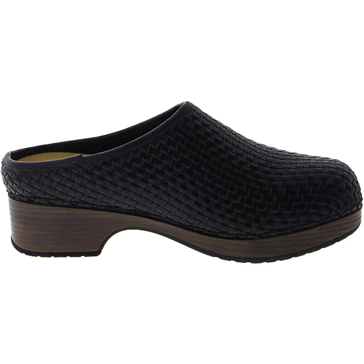 Easy Works by Easy Street Womens Soleia Faux Leather Woven Clogs