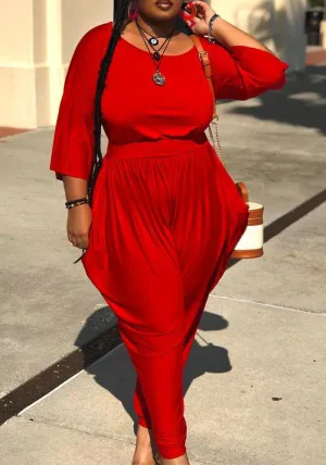 Effortless Chic Loose-Fit Long Sleeve Top and Relaxed Pants Set