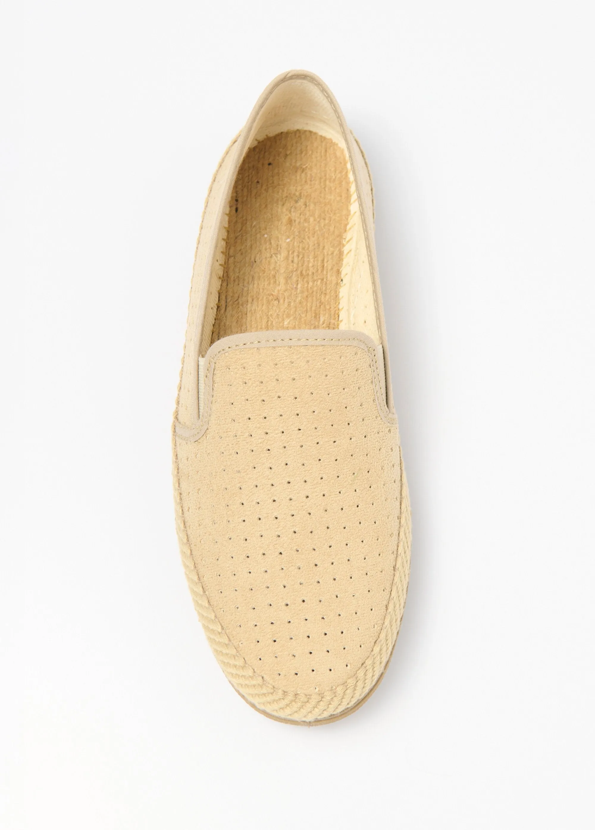 Elasticated perforated canvas loafers