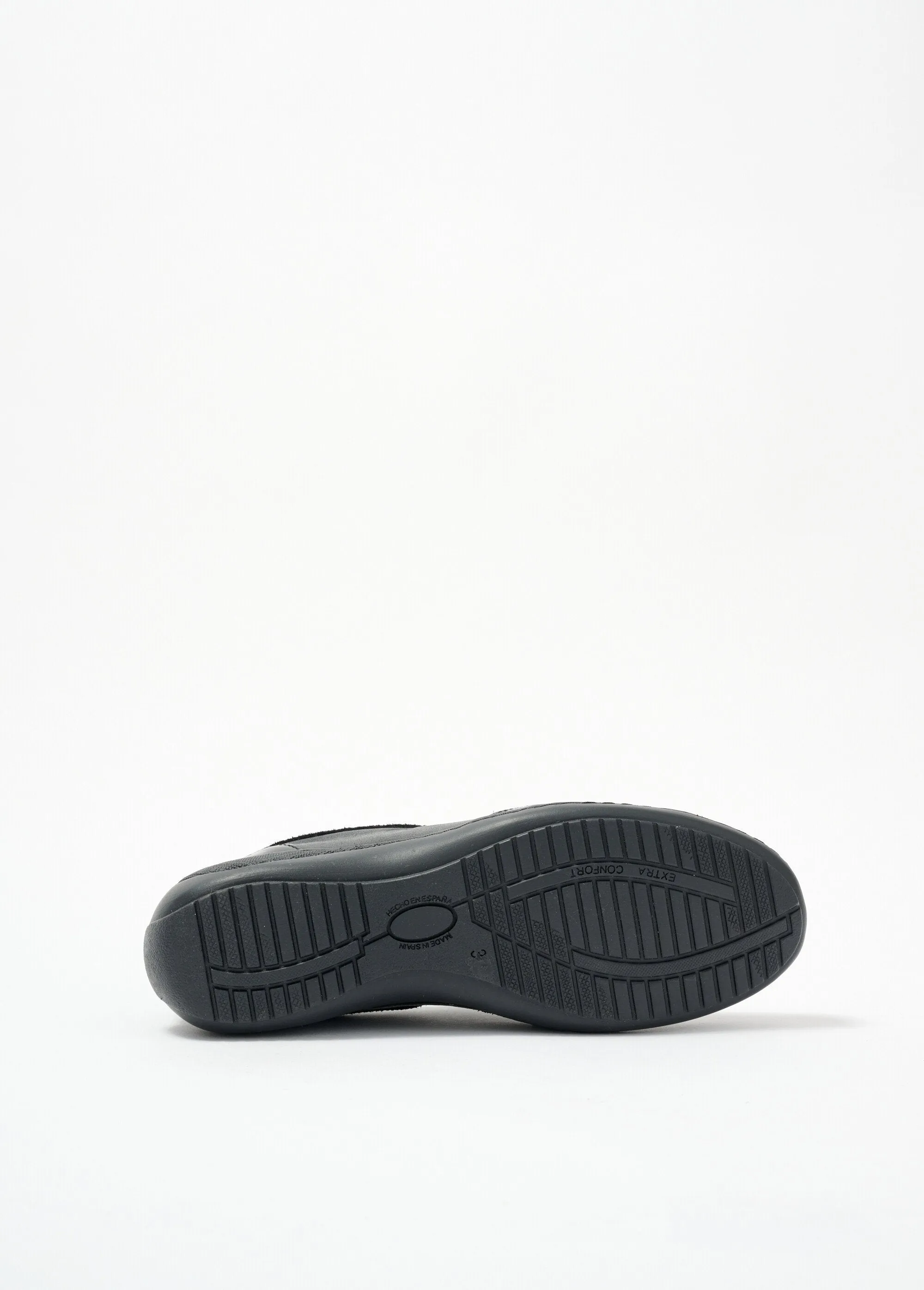 Elasticated wedge loafers large width leather