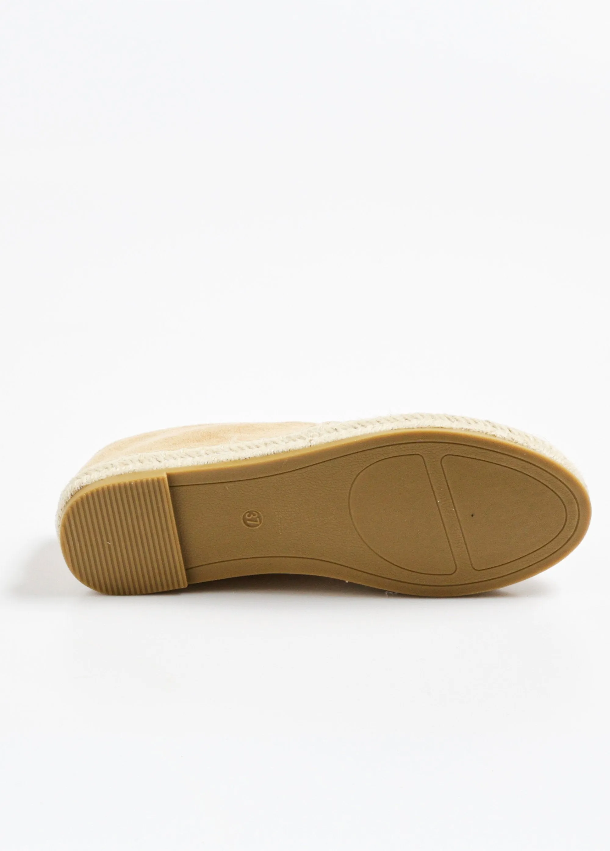 Ethnic style espadrilles with suede look