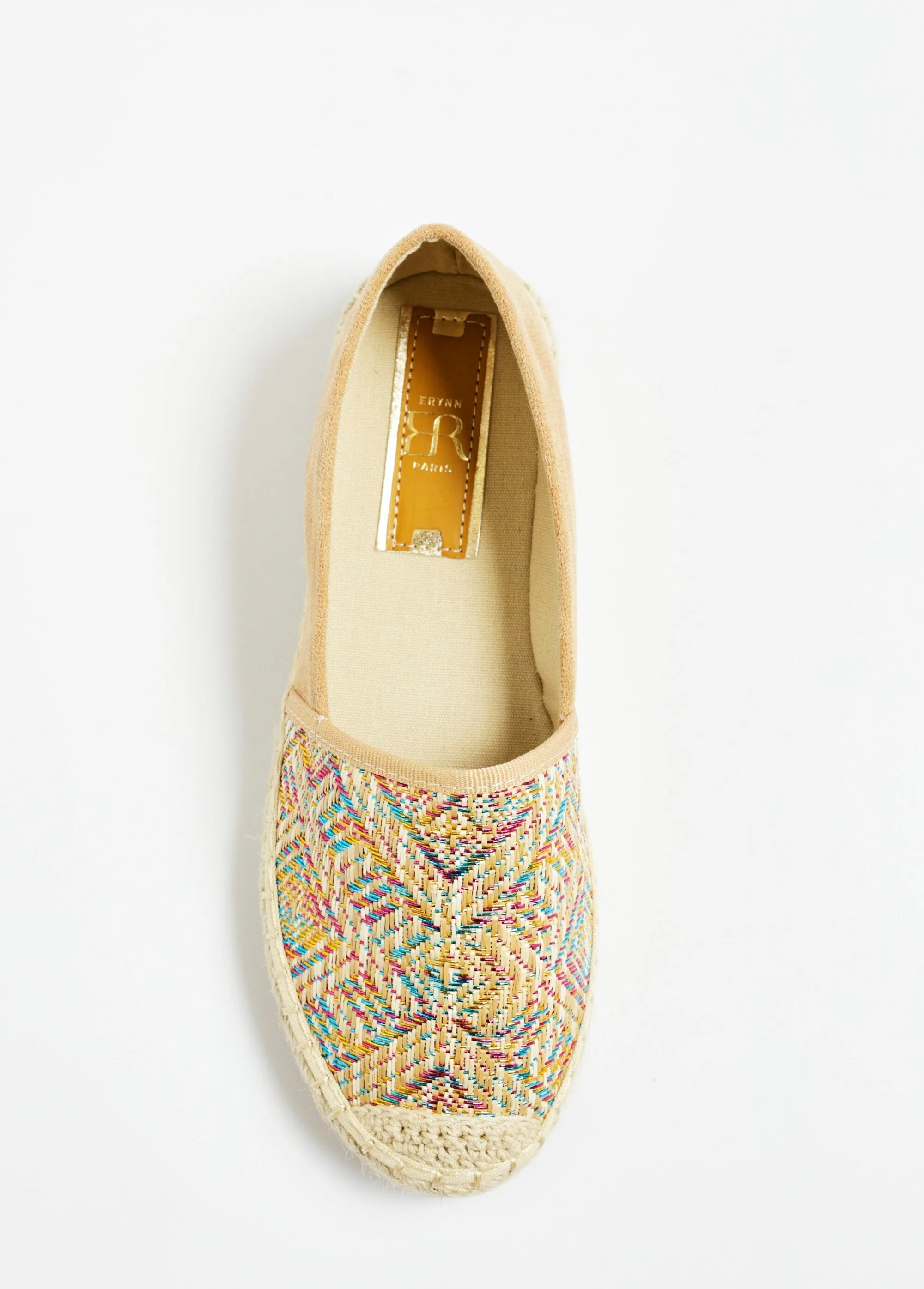 Ethnic style espadrilles with suede look