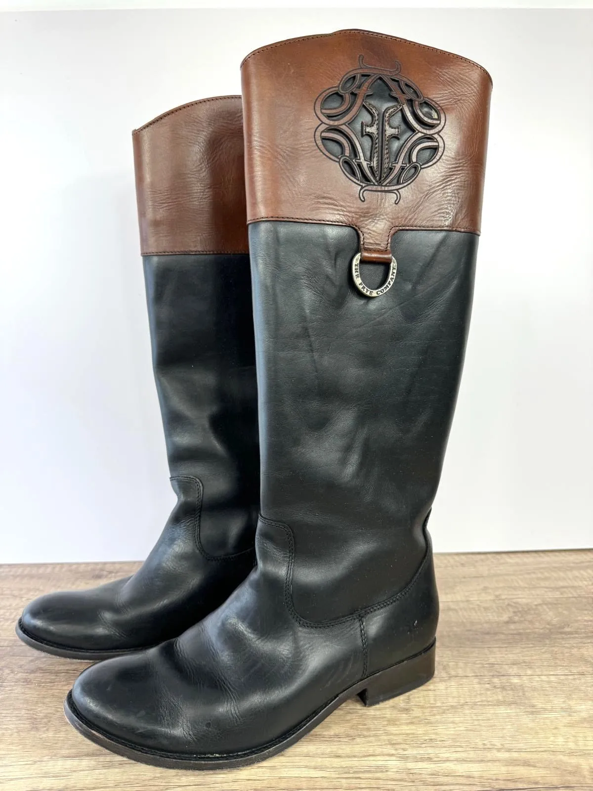 FRYE TALL MELISSA MONOGRAM RIDING BOOTS