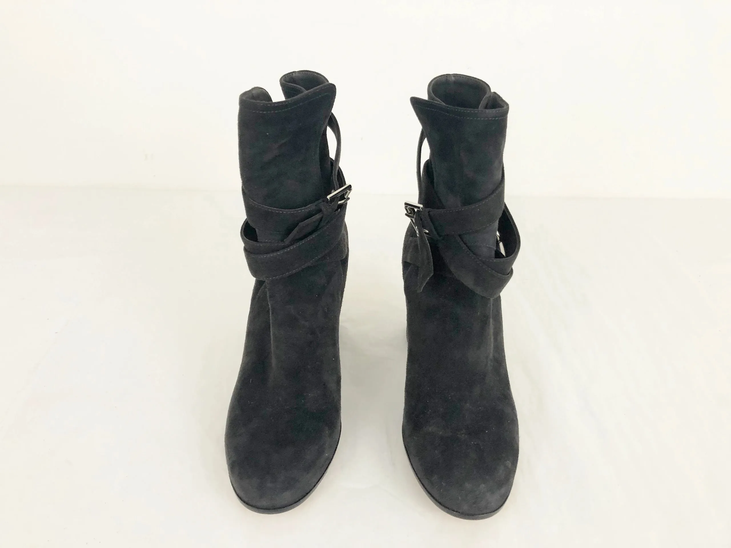 Gianvito Rossi Suede Buckle Boots Size 38 It (8 Us)