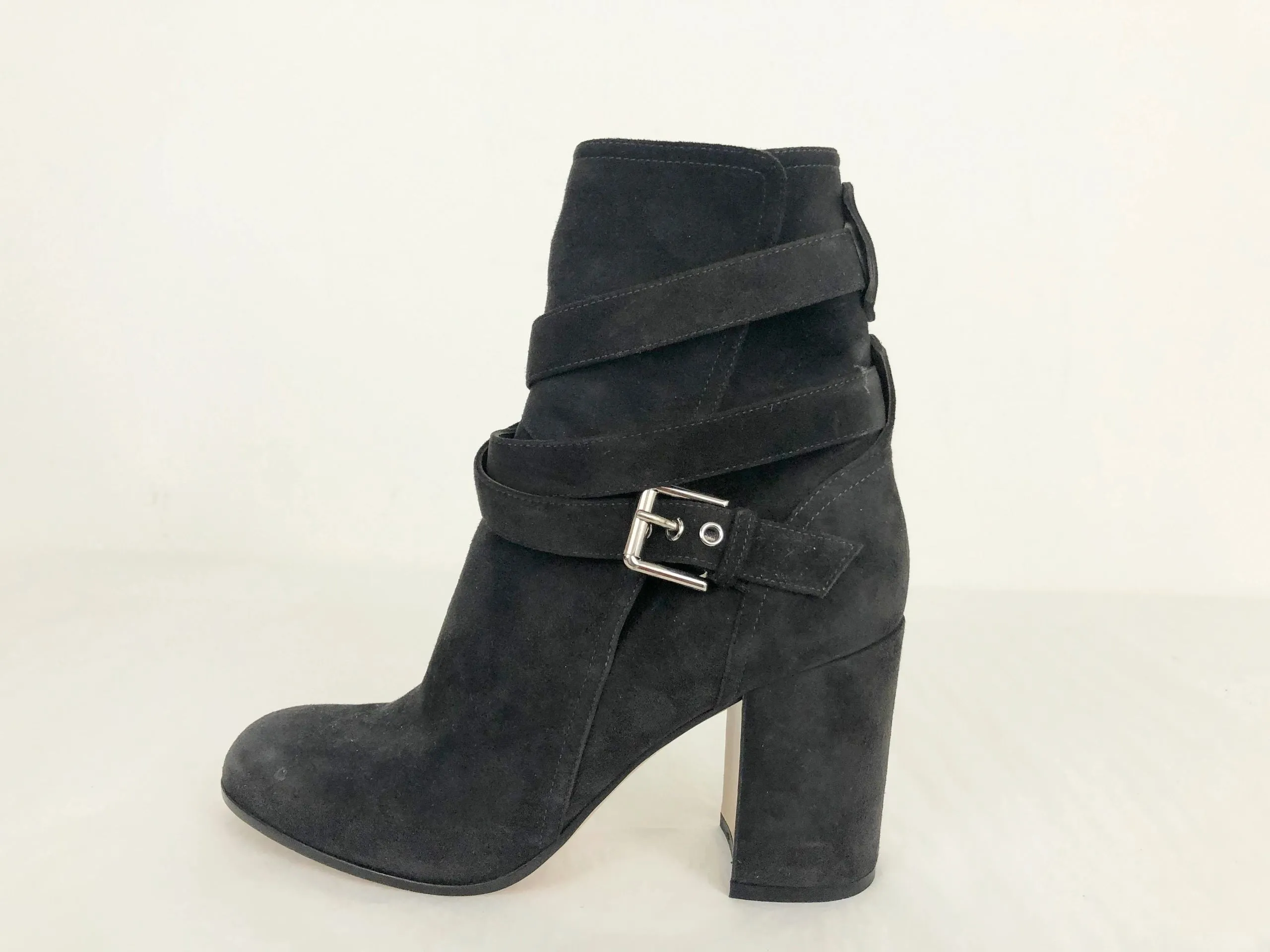 Gianvito Rossi Suede Buckle Boots Size 38 It (8 Us)
