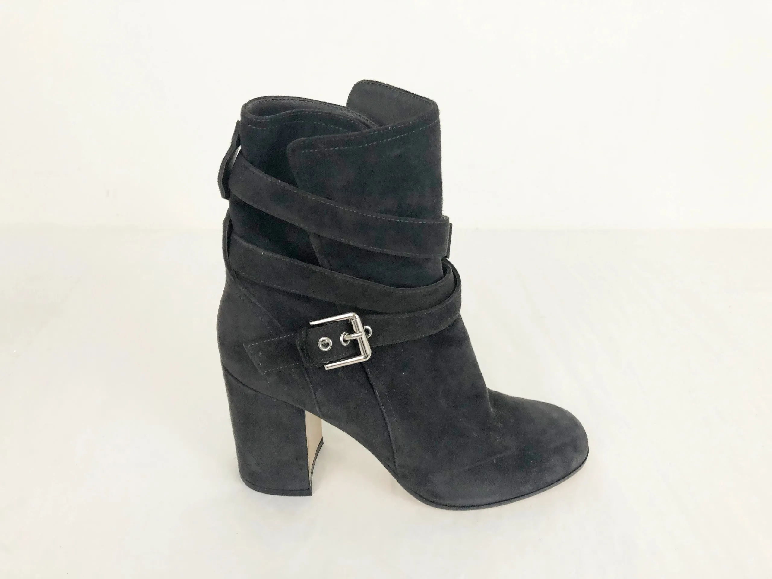 Gianvito Rossi Suede Buckle Boots Size 38 It (8 Us)