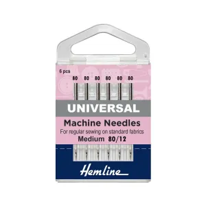 Hemline Universal Medium 80/12 Machine Needles 6pcs