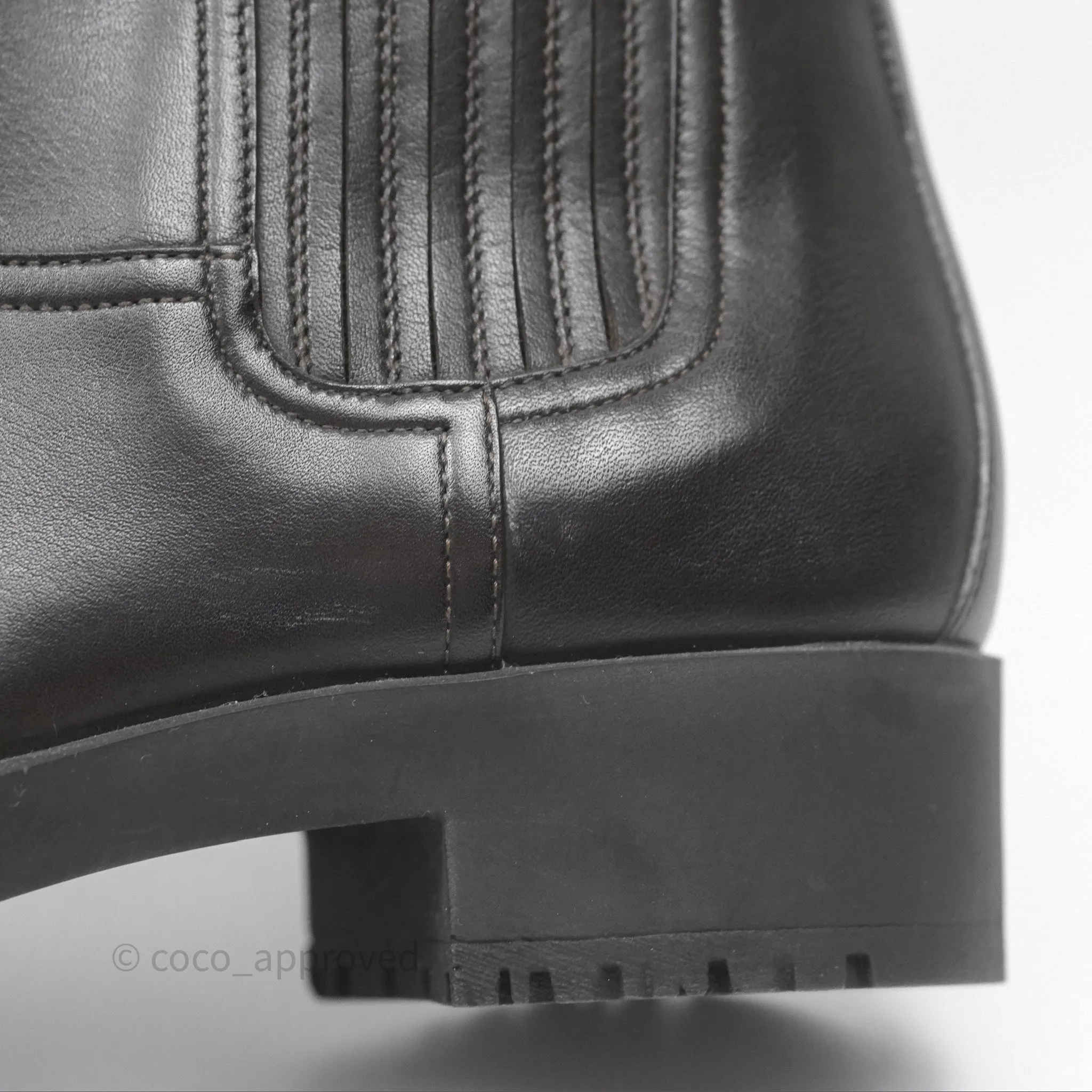 Hermès Kross Training Boots Moka Brown Calfskin Size 35