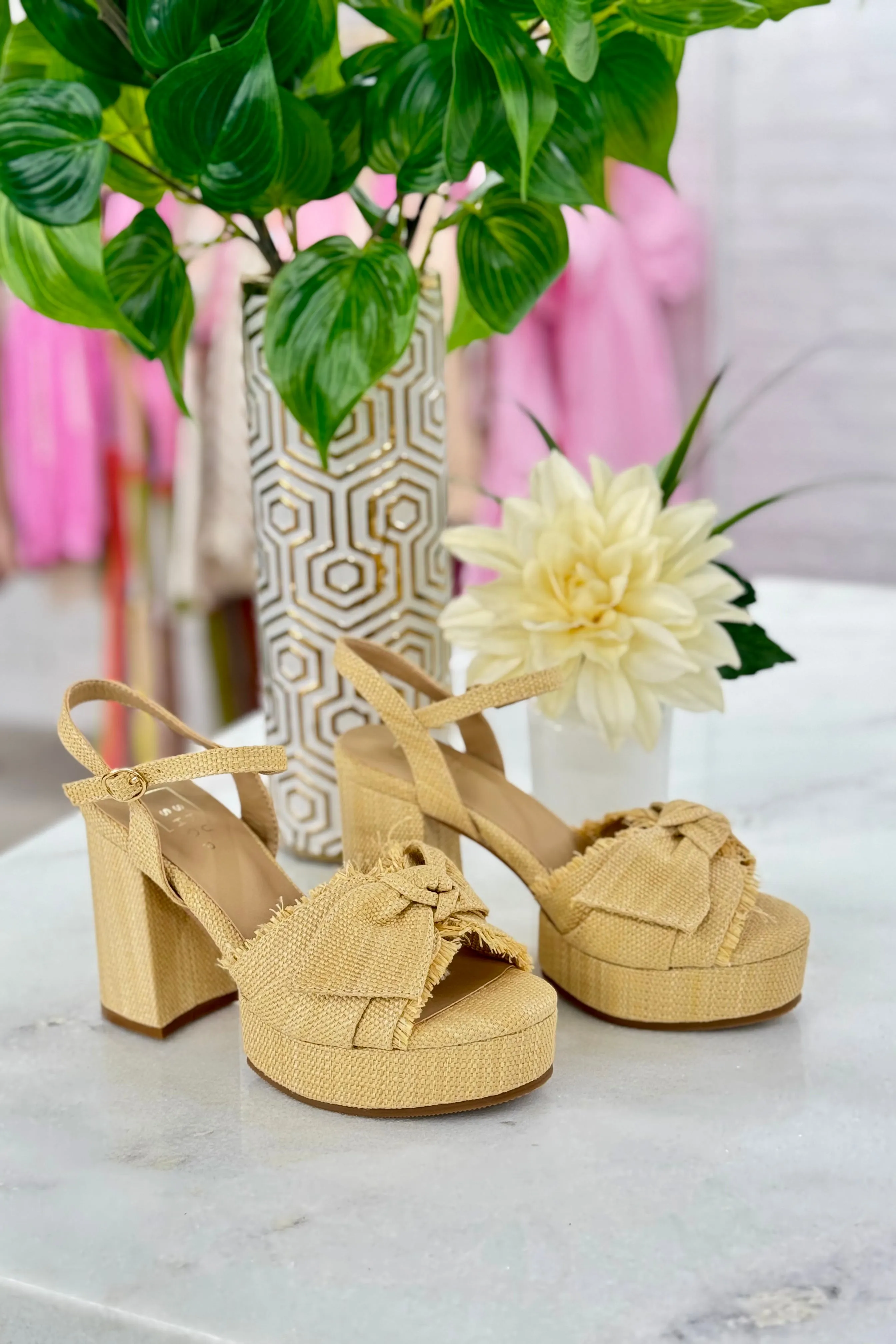 Hollywood Natural Bow Wedge Sandal