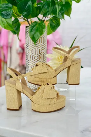 Hollywood Natural Bow Wedge Sandal