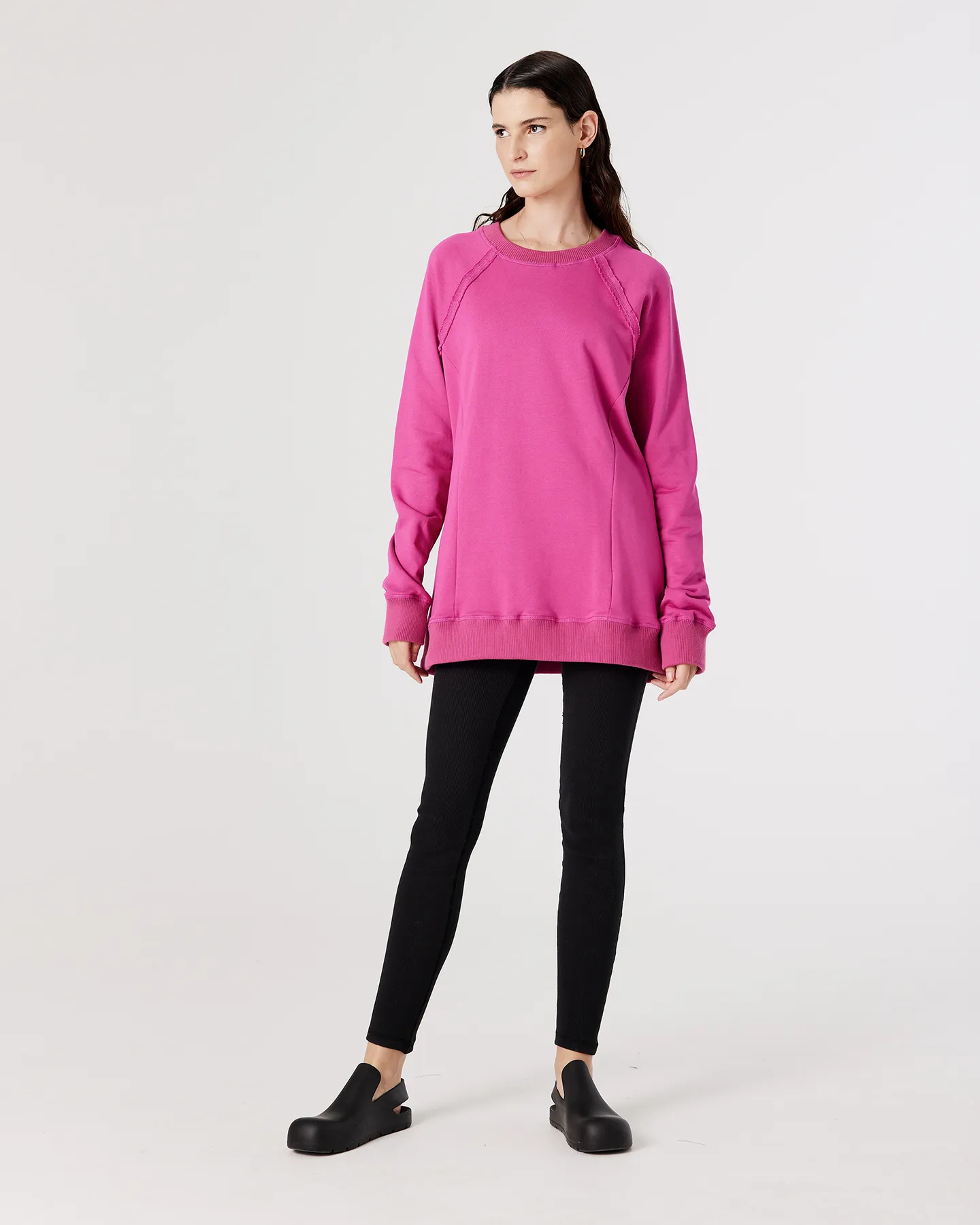 Jac   Mooki Raglan Crew Sweater - Orchid Flower