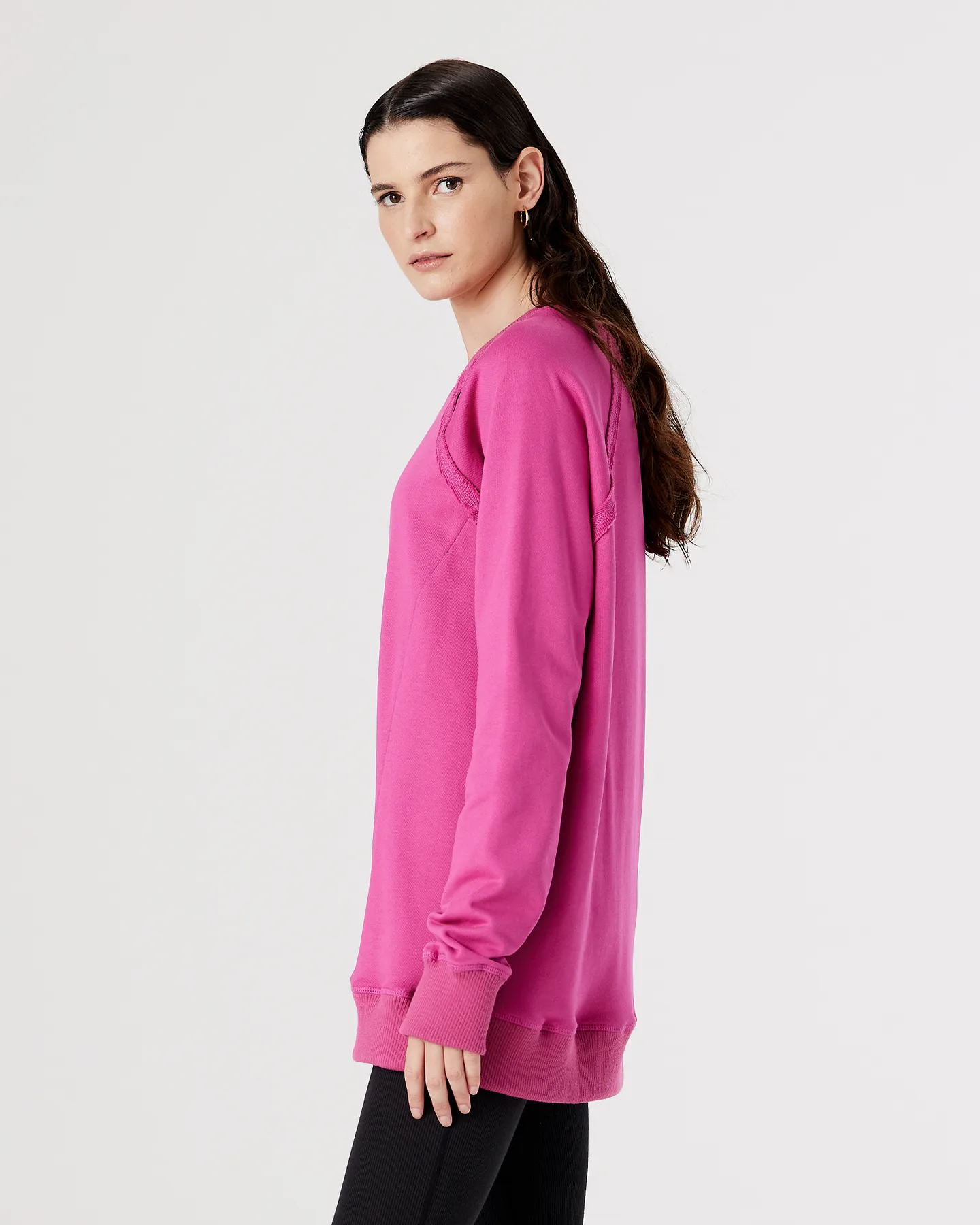 Jac   Mooki Raglan Crew Sweater - Orchid Flower