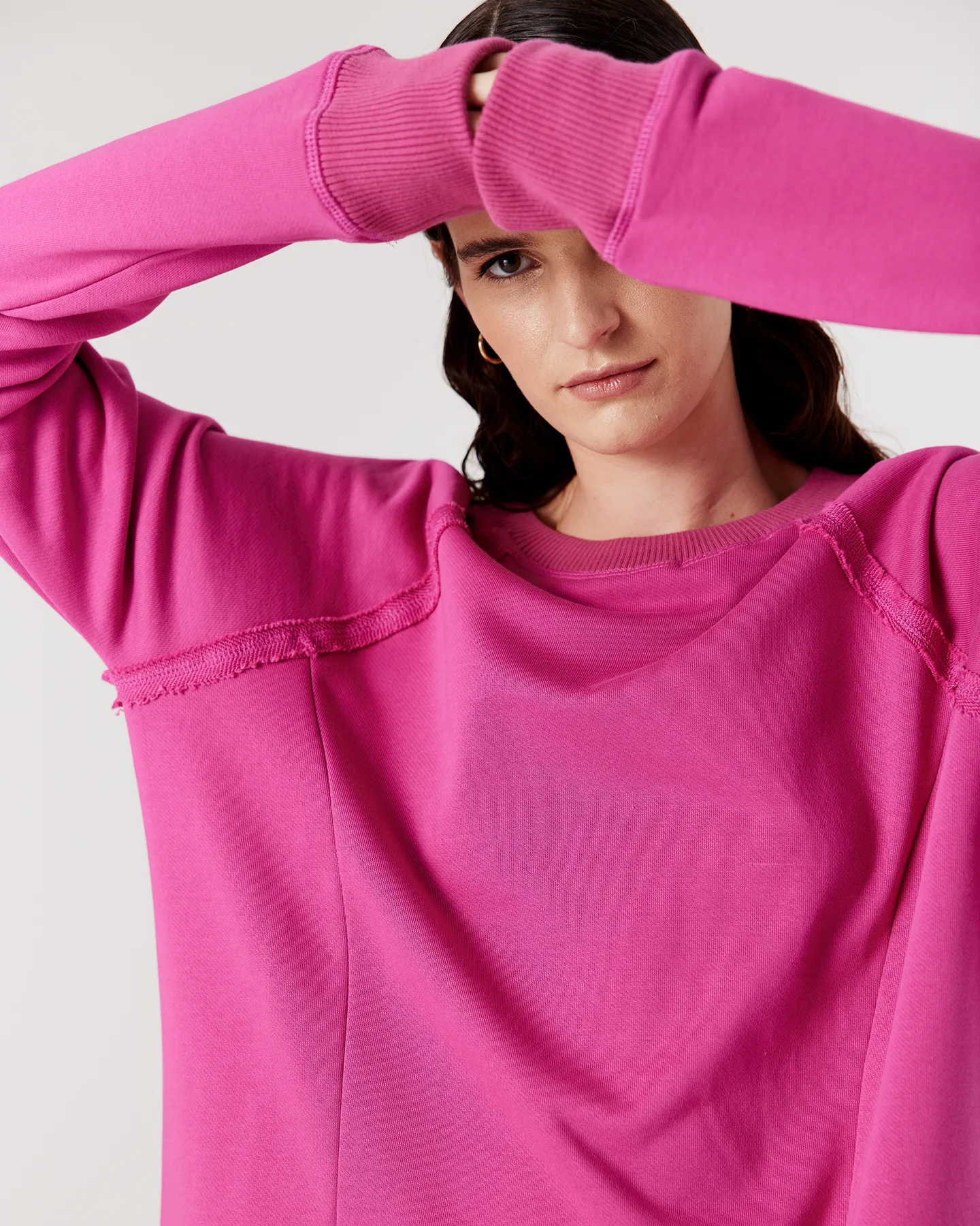 Jac   Mooki Raglan Crew Sweater - Orchid Flower