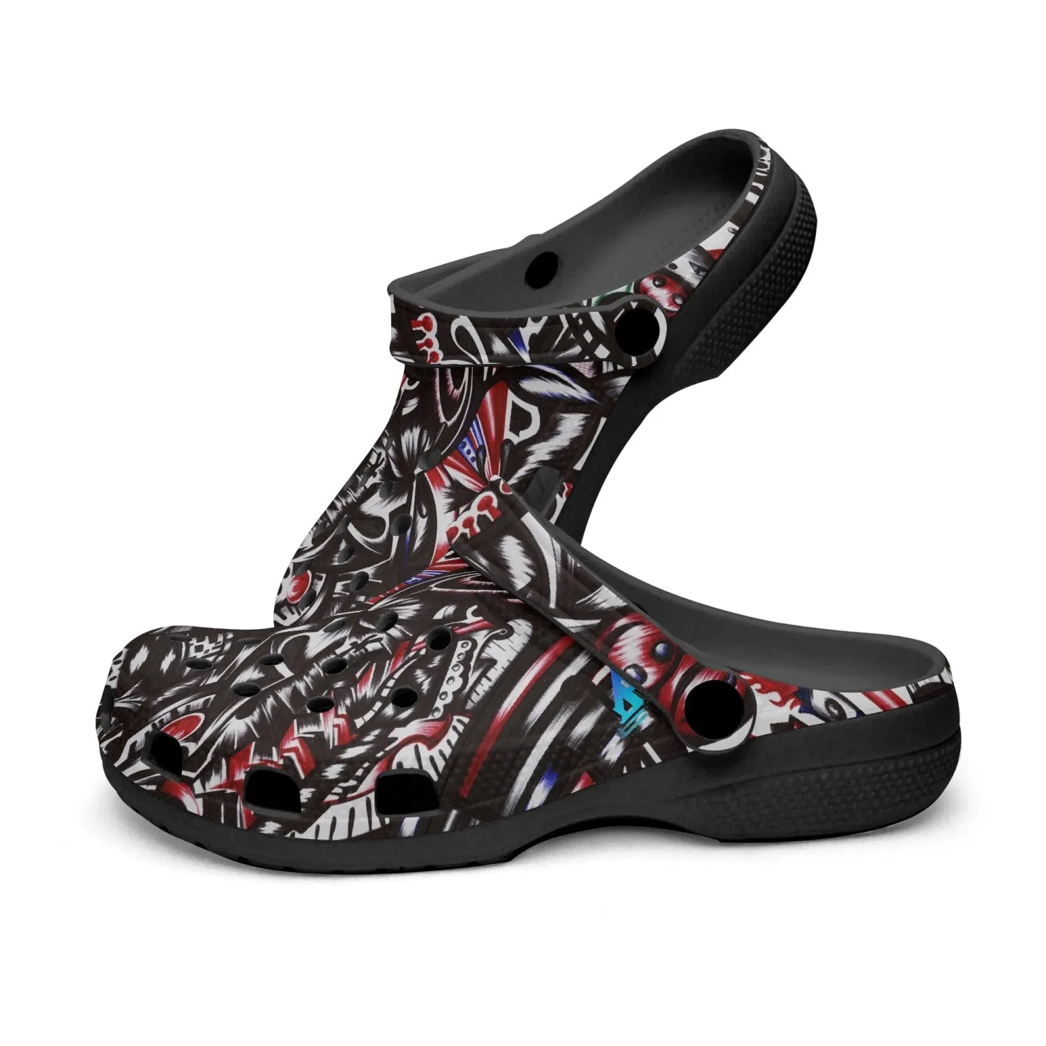 Jess Lewis Pen Art Abstract Music Rok-Clogs