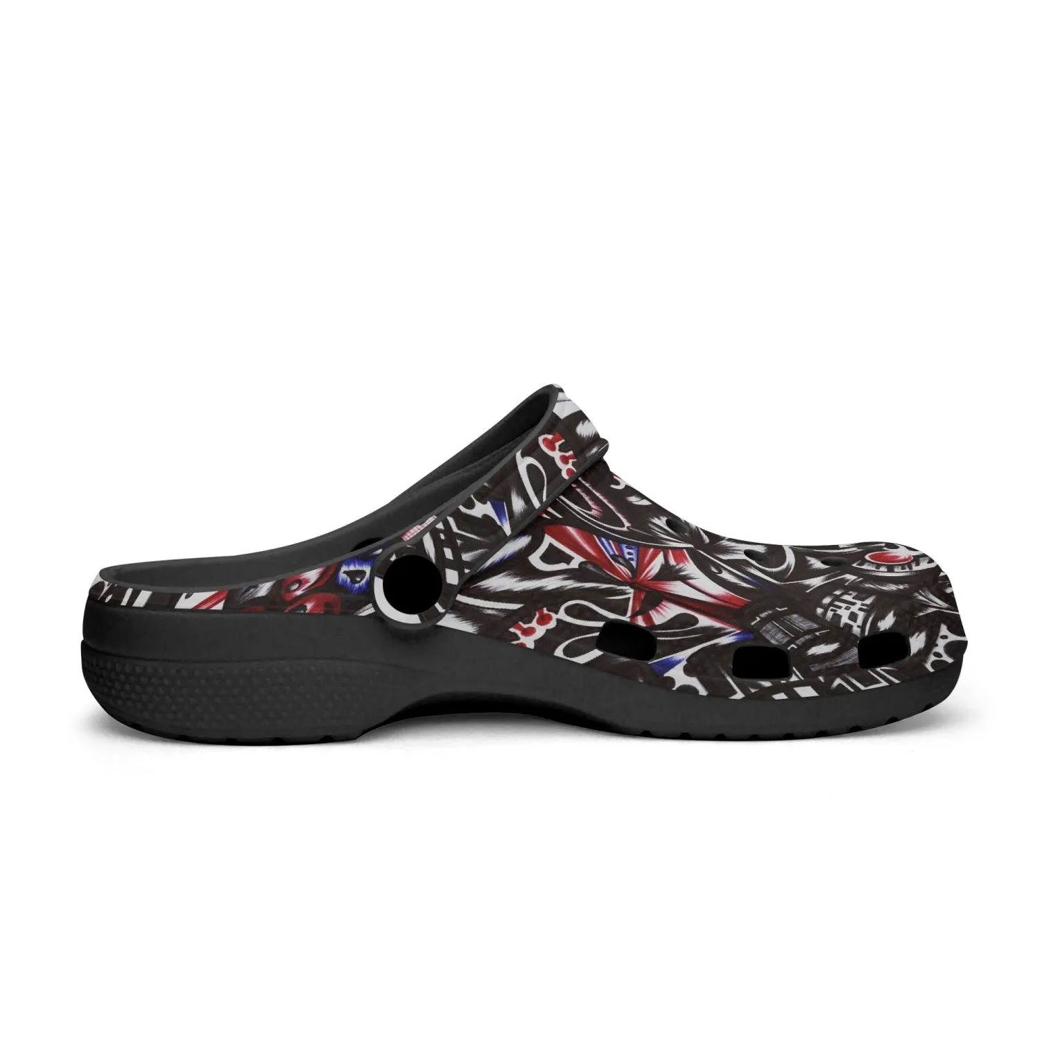 Jess Lewis Pen Art Abstract Music Rok-Clogs