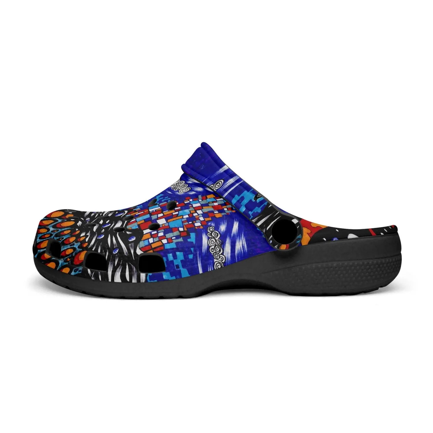 Jess Lewis Pen Art Printed Abstract Southsea Beach Rok-Clogs