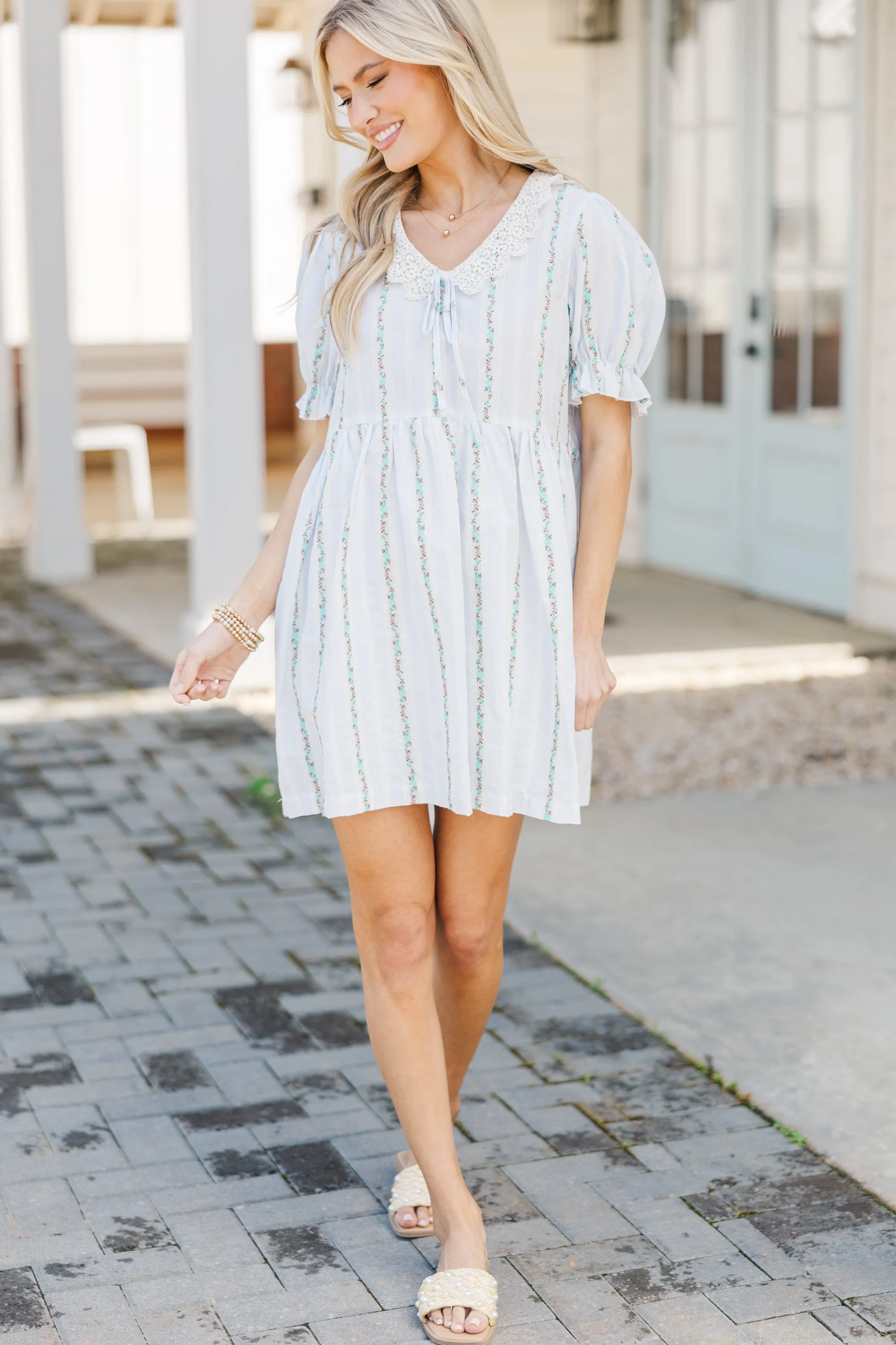 Just Listen Blue Striped Dress