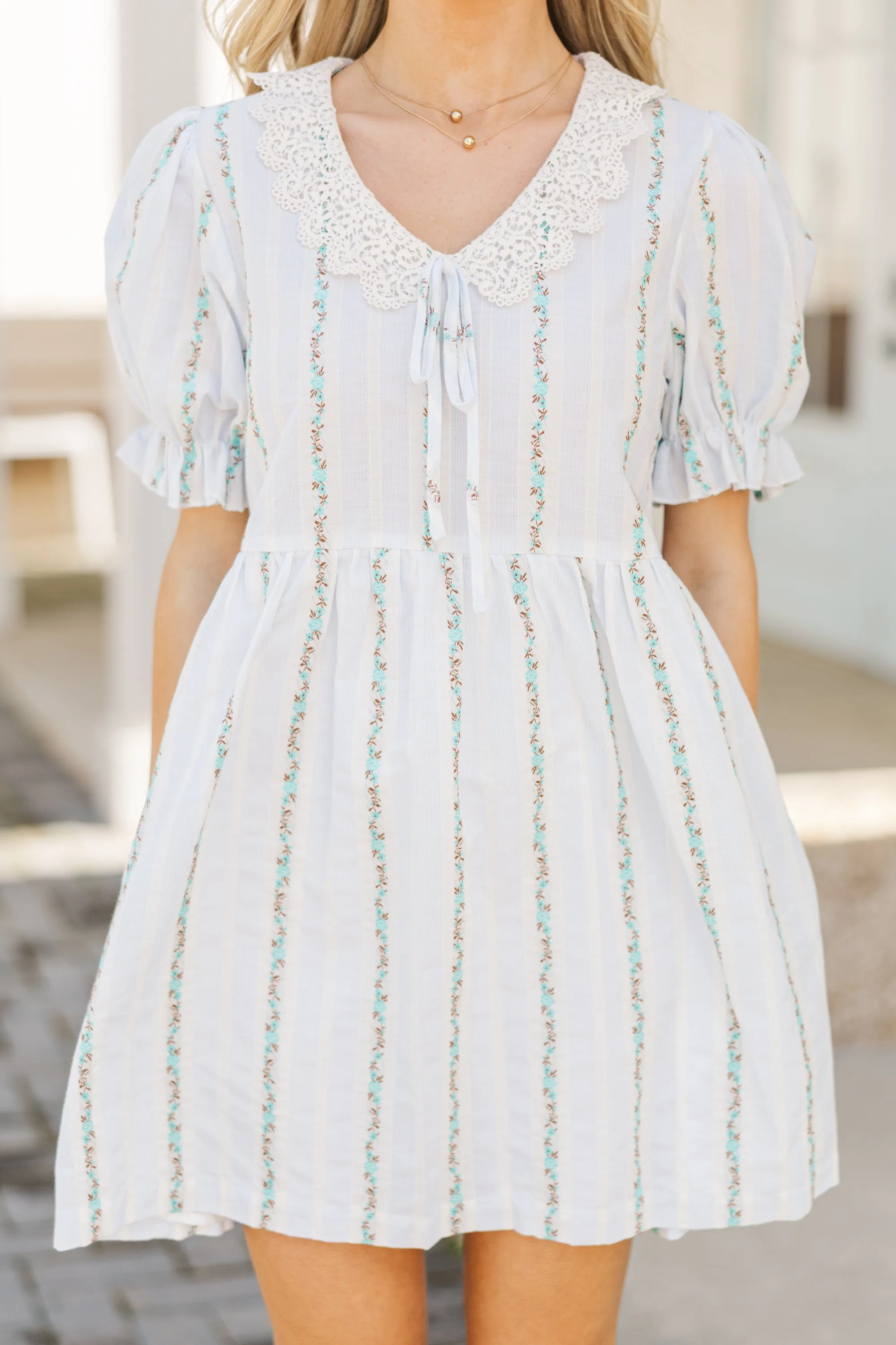 Just Listen Blue Striped Dress
