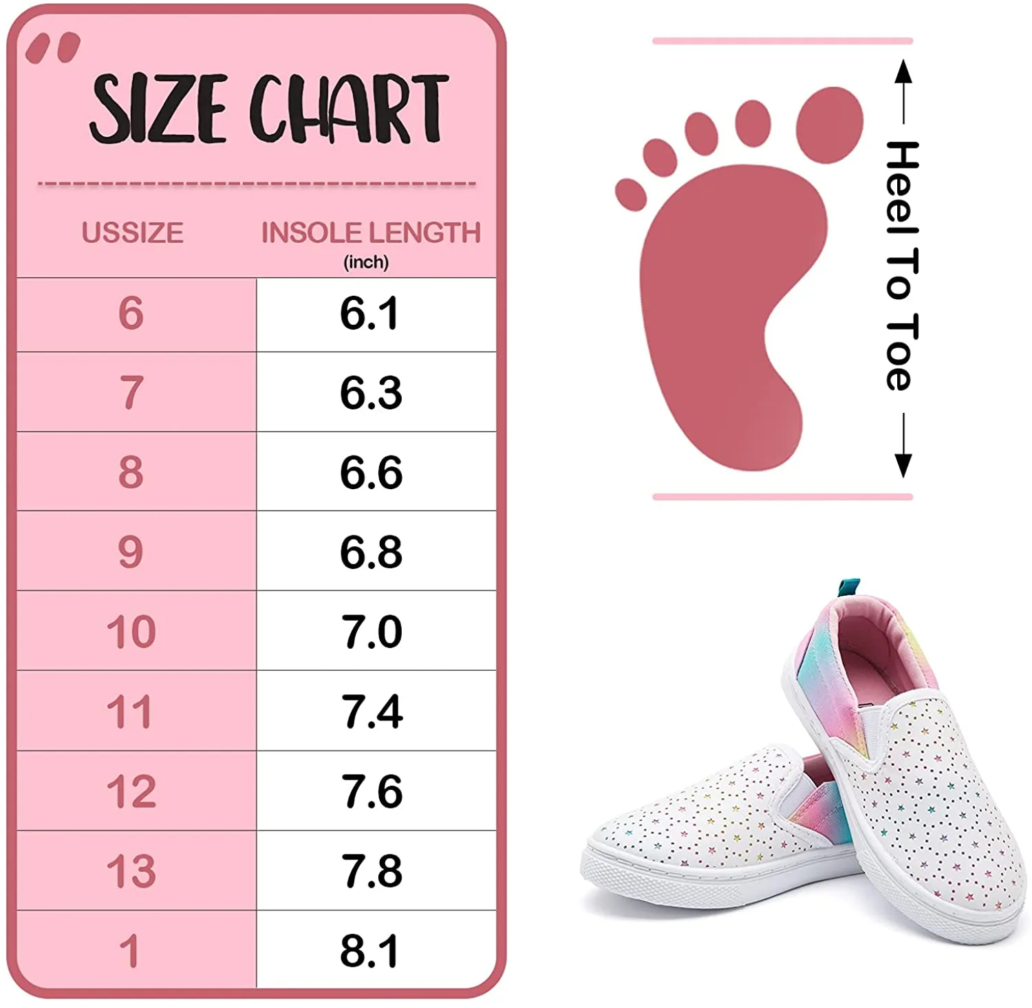 K KomForme Toddler Girls & Boys Slip On Canvas Sneakers Loafers Moccasins Kids Tennis Shoes