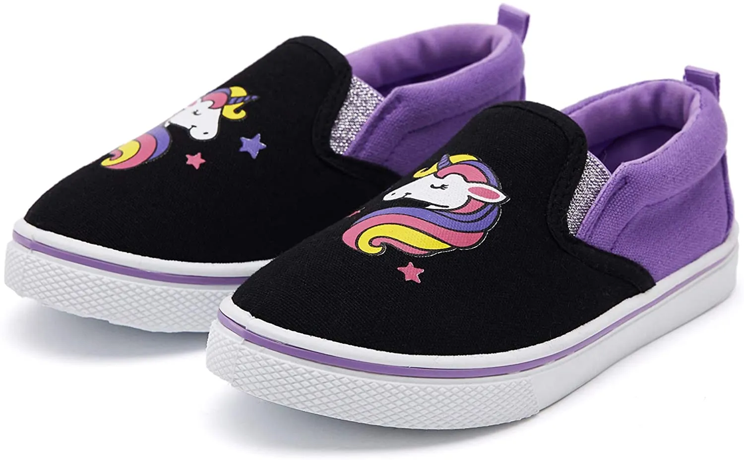 K KomForme Toddler Girls & Boys Slip On Canvas Sneakers Loafers Moccasins Kids Tennis Shoes