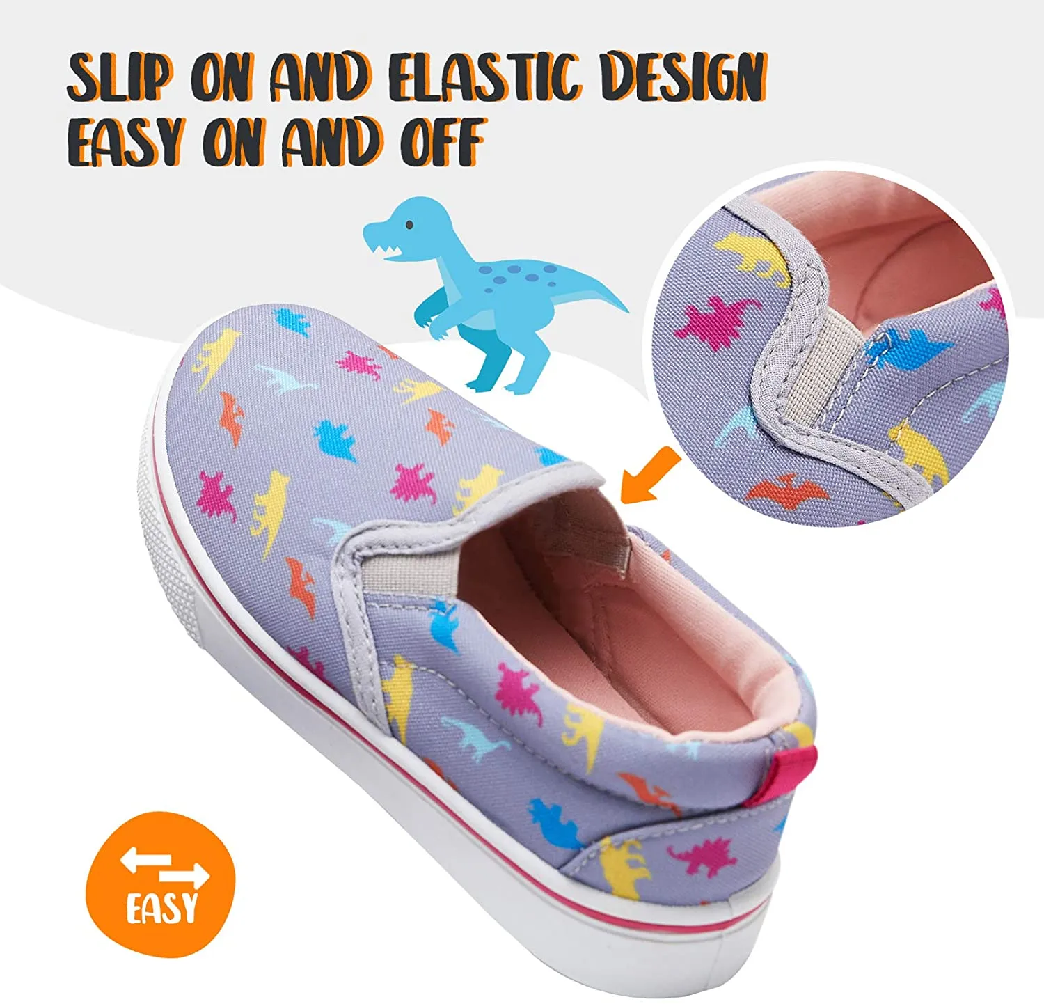 K KomForme Toddler Girls & Boys Slip On Canvas Sneakers Loafers Moccasins Kids Tennis Shoes