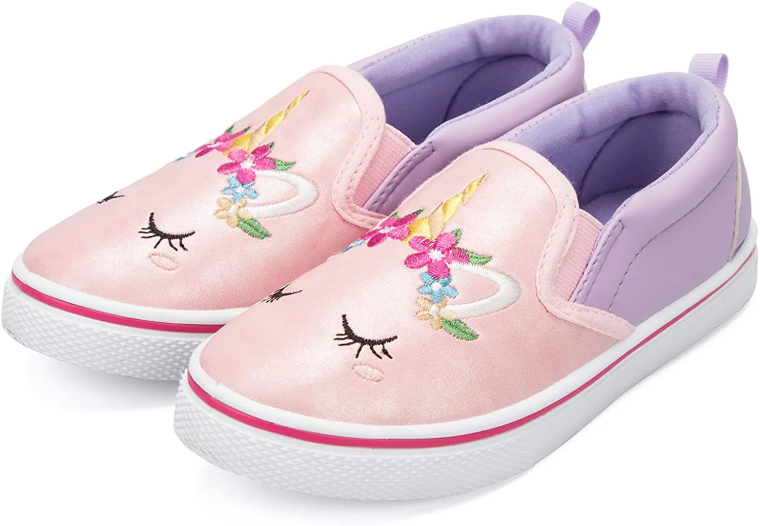 K KomForme Toddler Girls & Boys Slip On Canvas Sneakers Loafers Moccasins Kids Tennis Shoes