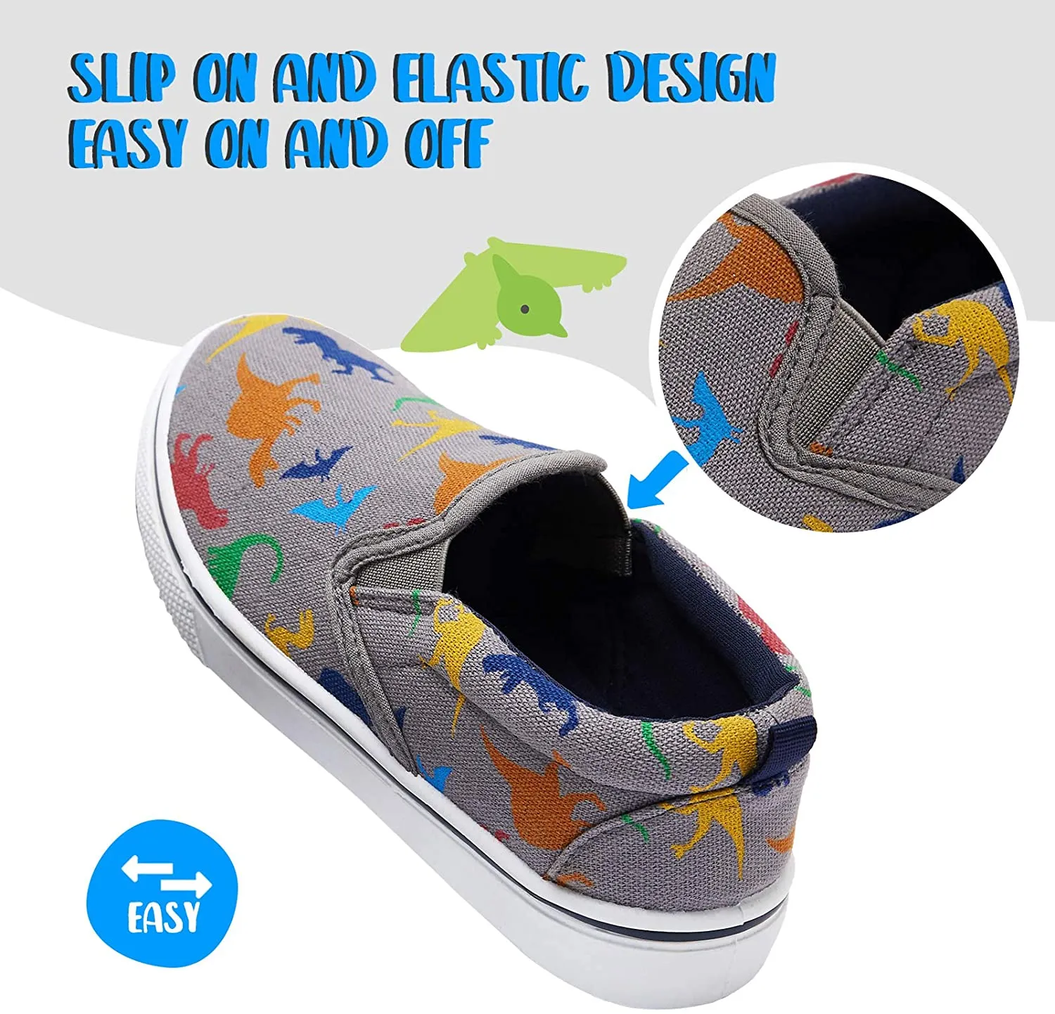 K KomForme Toddler Girls & Boys Slip On Canvas Sneakers Loafers Moccasins Kids Tennis Shoes